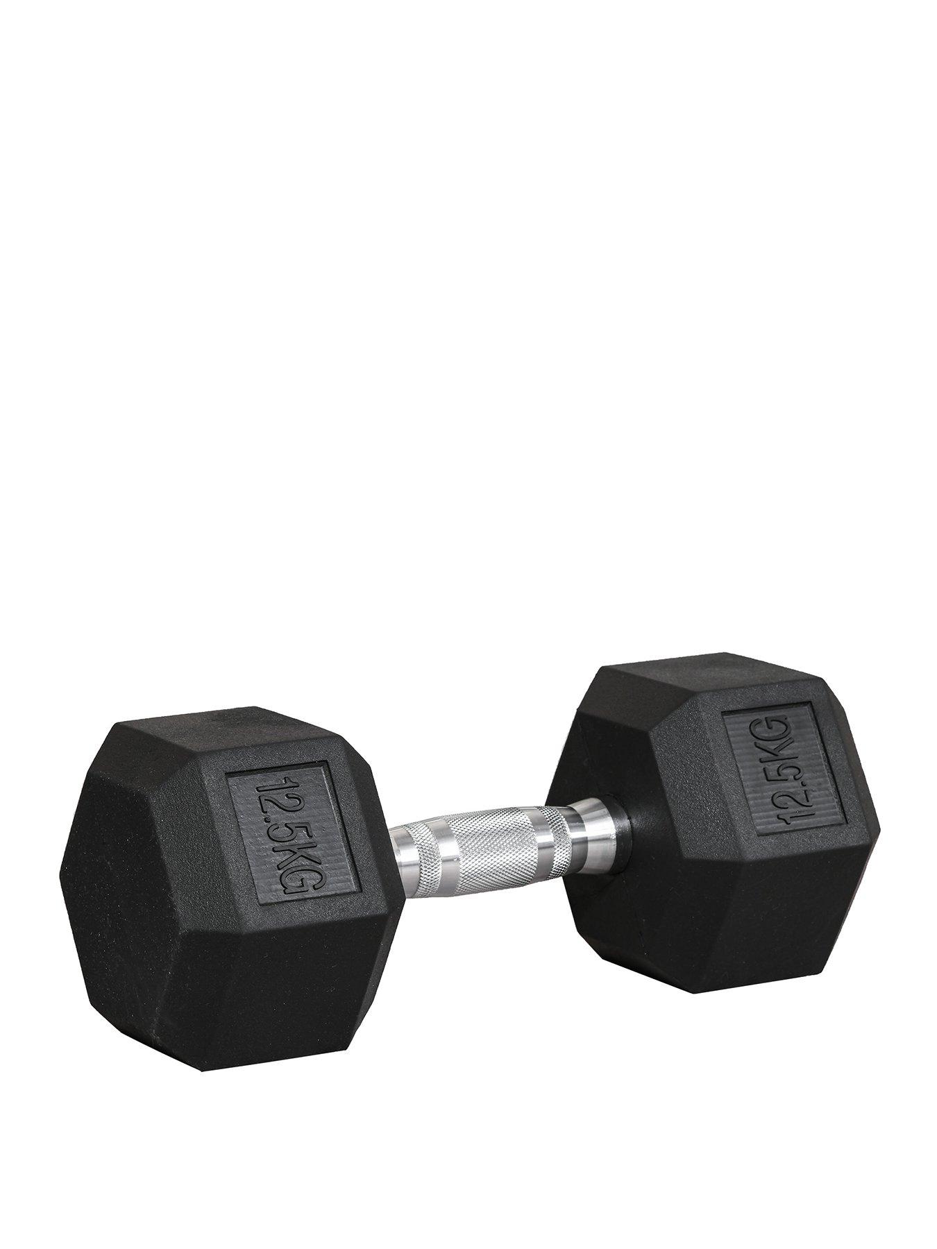 Image 1 of 7 of Homcom 12.5KG Single Rubber Hex Dumbbell