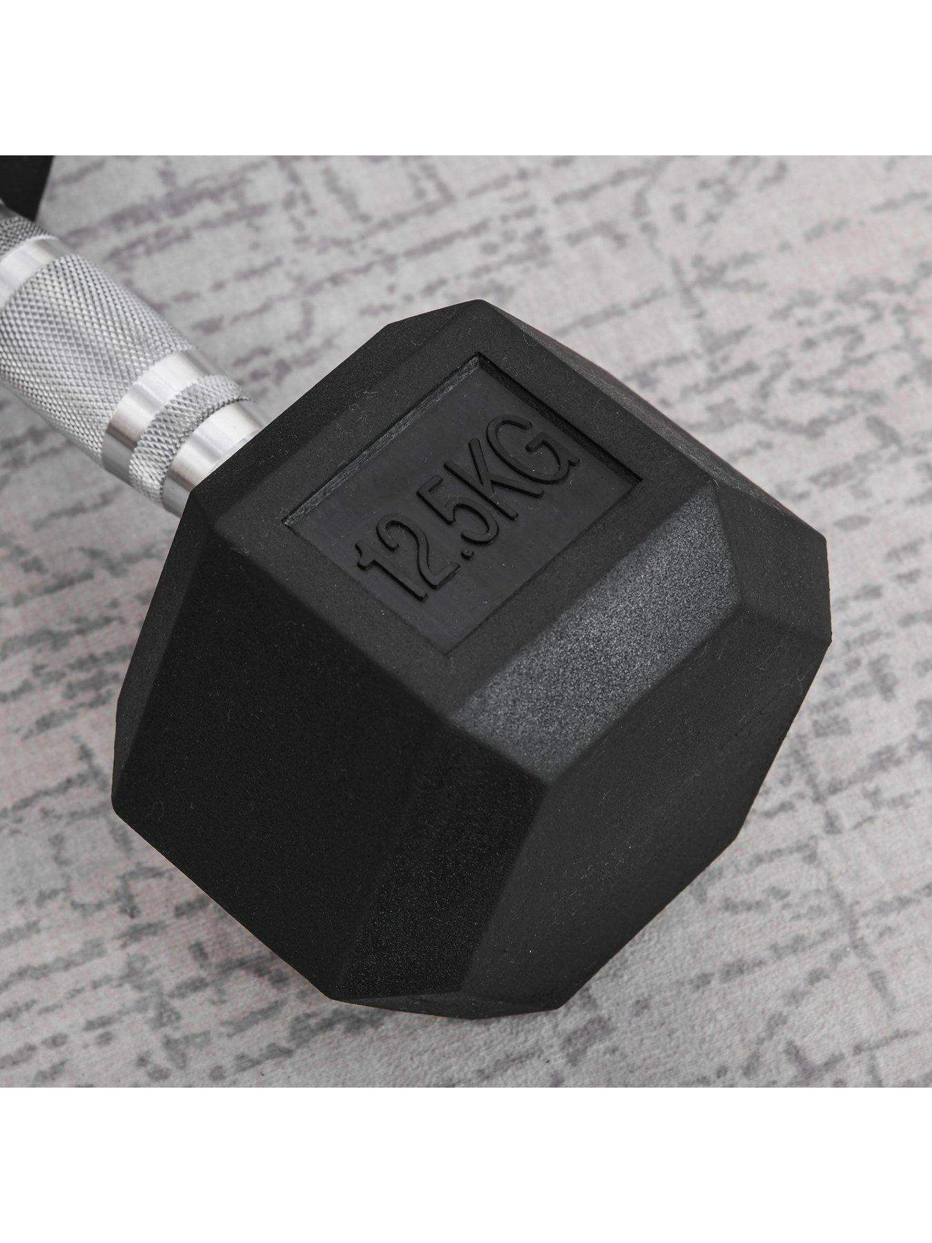 Image 6 of 7 of Homcom 12.5KG Single Rubber Hex Dumbbell