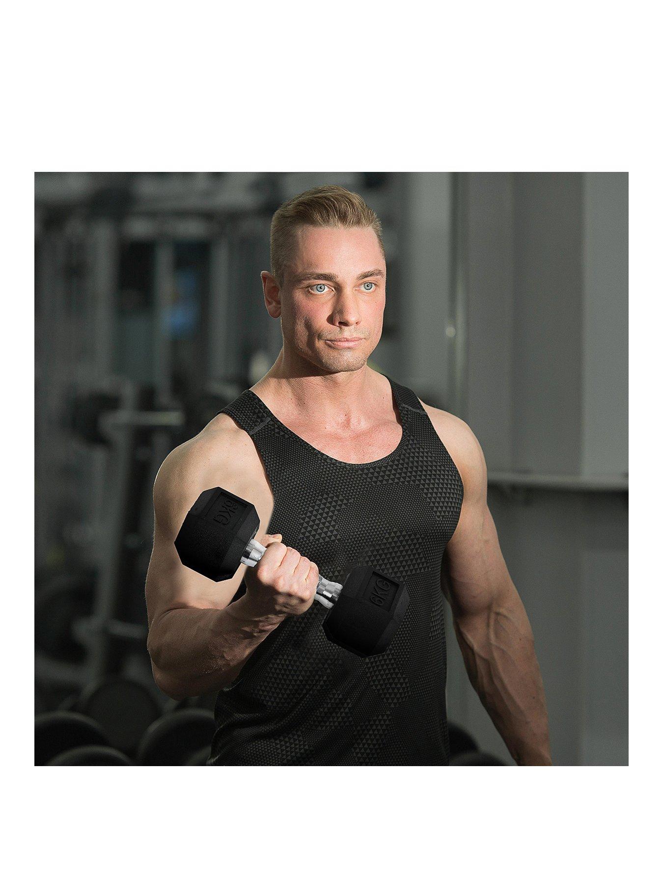 Image 2 of 7 of Homcom 2 x&nbsp;6kg Hex&nbsp;Rubber Dumbbells Set