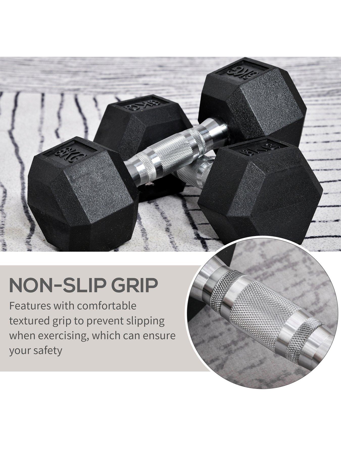 Image 7 of 7 of Homcom 2 x&nbsp;6kg Hex&nbsp;Rubber Dumbbells Set