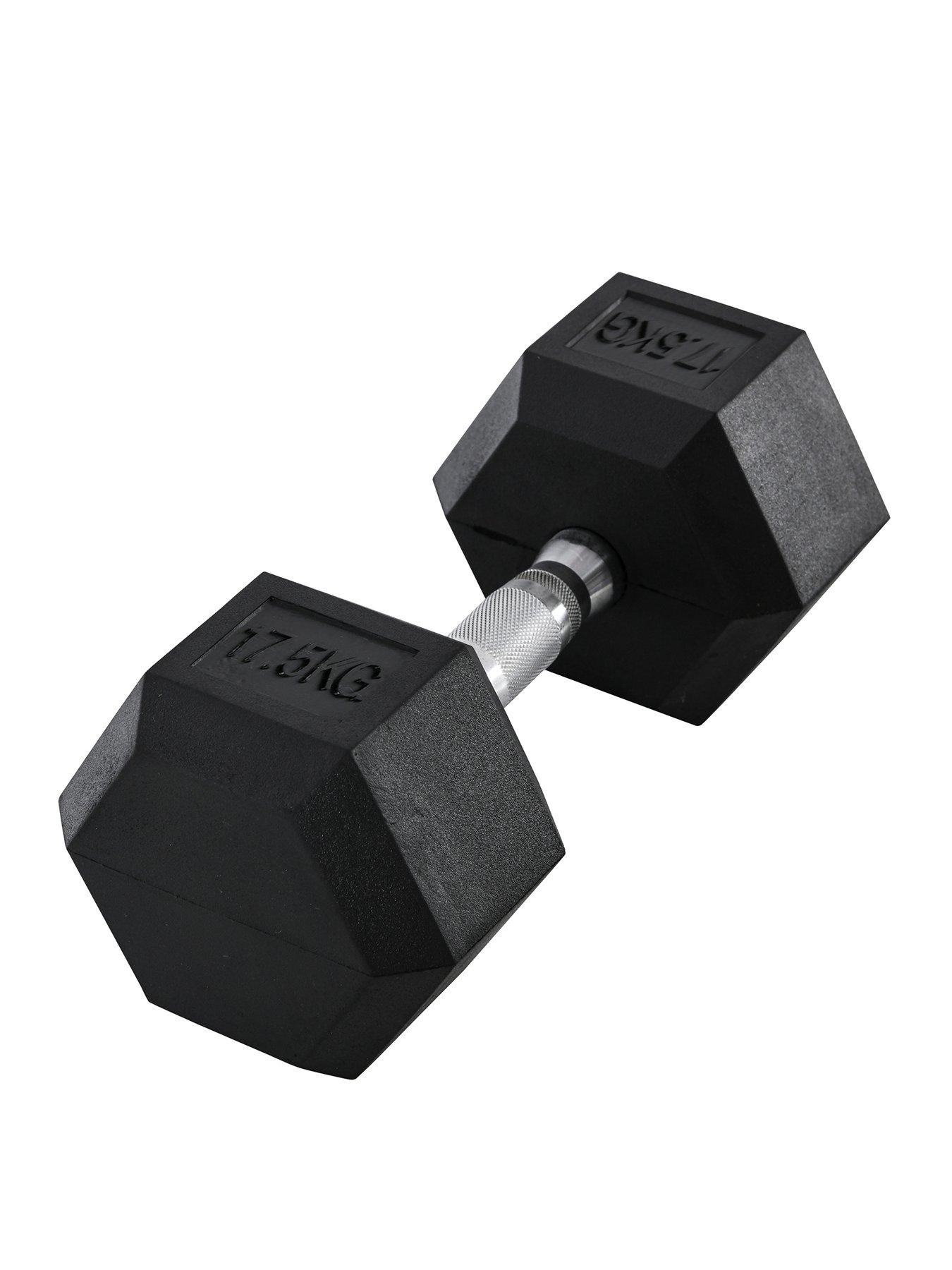 Image 1 of 7 of Homcom 17.5KG Single Rubber Hex Dumbbell