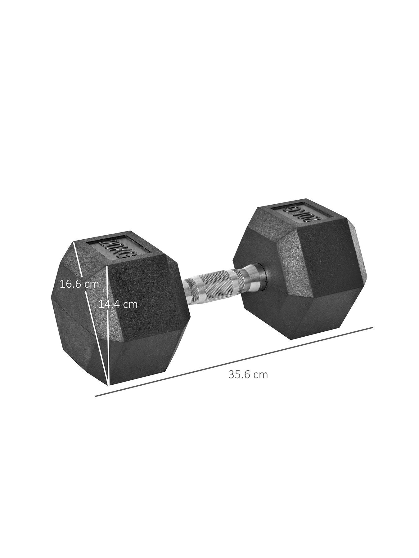 homcom-20kg-single-rubber-hex-dumbbellnbspstillFront