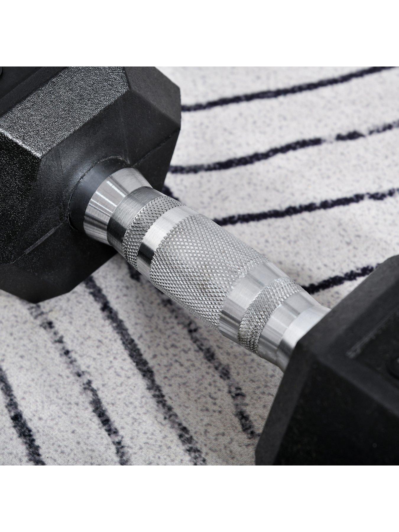 Image 5 of 7 of Homcom 2 x&nbsp;10kg Hex Rubber&nbsp;Dumbbells Set