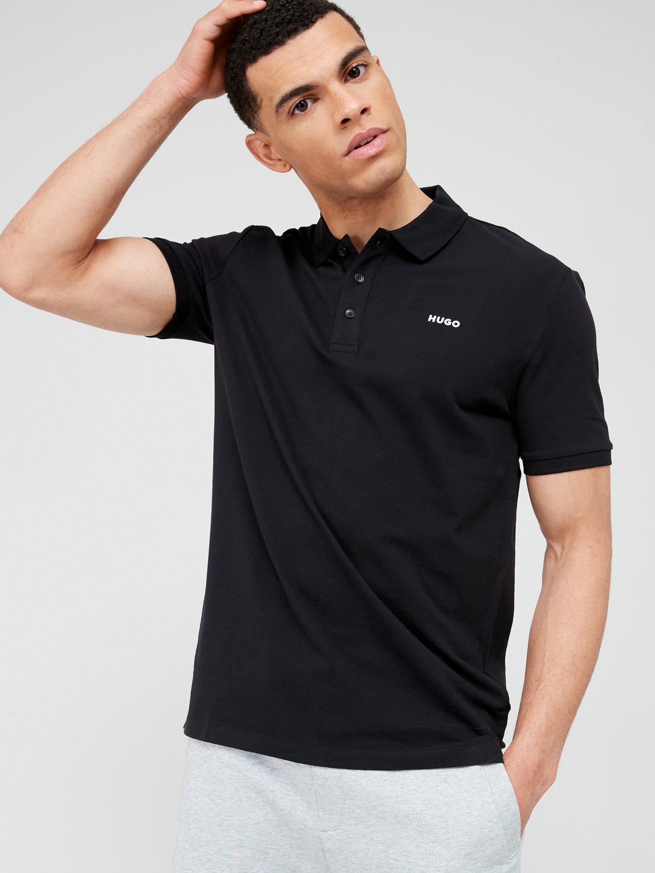 Image 1 of 4 of HUGO Donos222 Regular Fit Short Sleeve Polo Shirt - Black