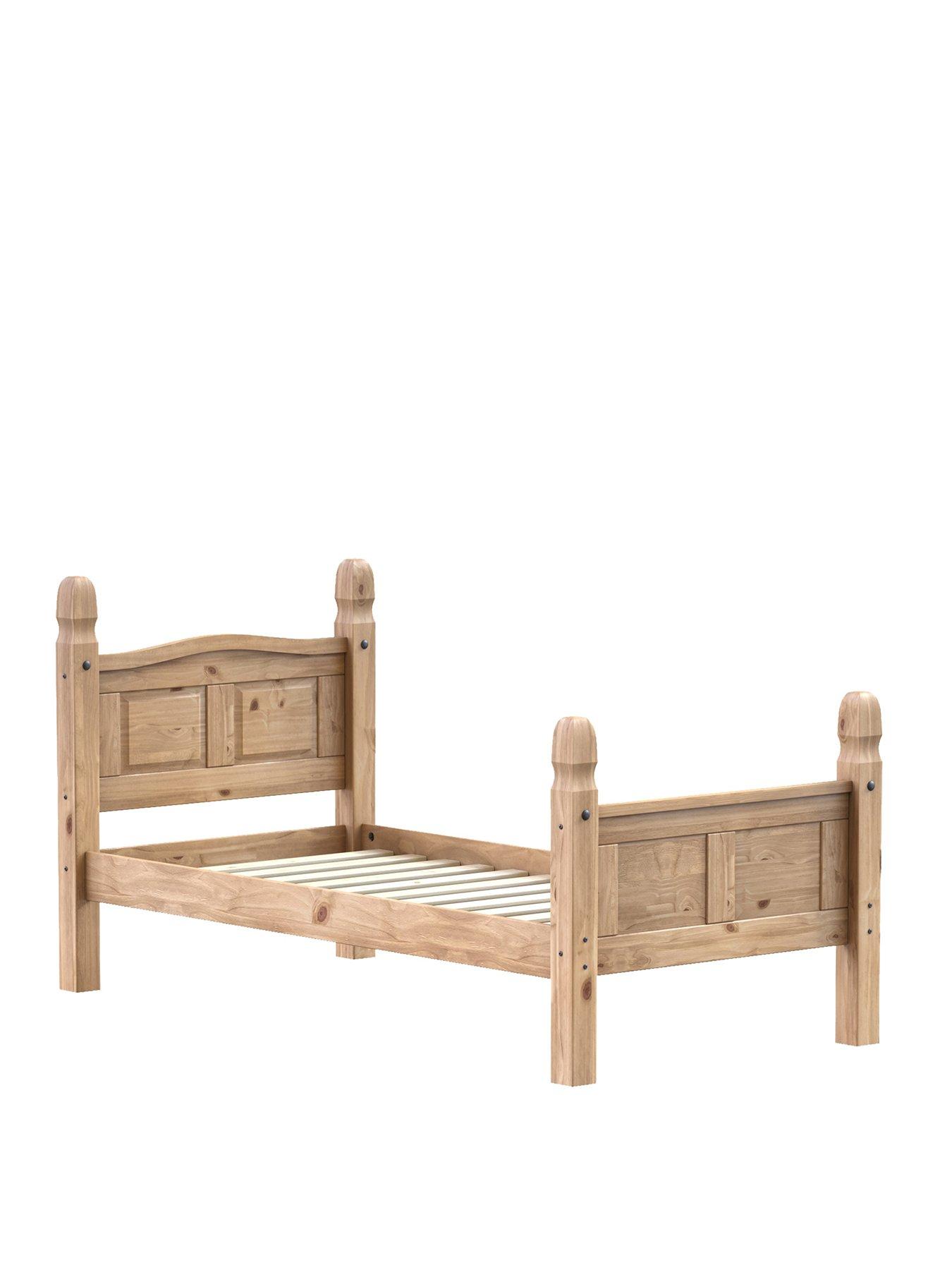Vida Designs Corona Solid Pine Bed Frame - High Foot End