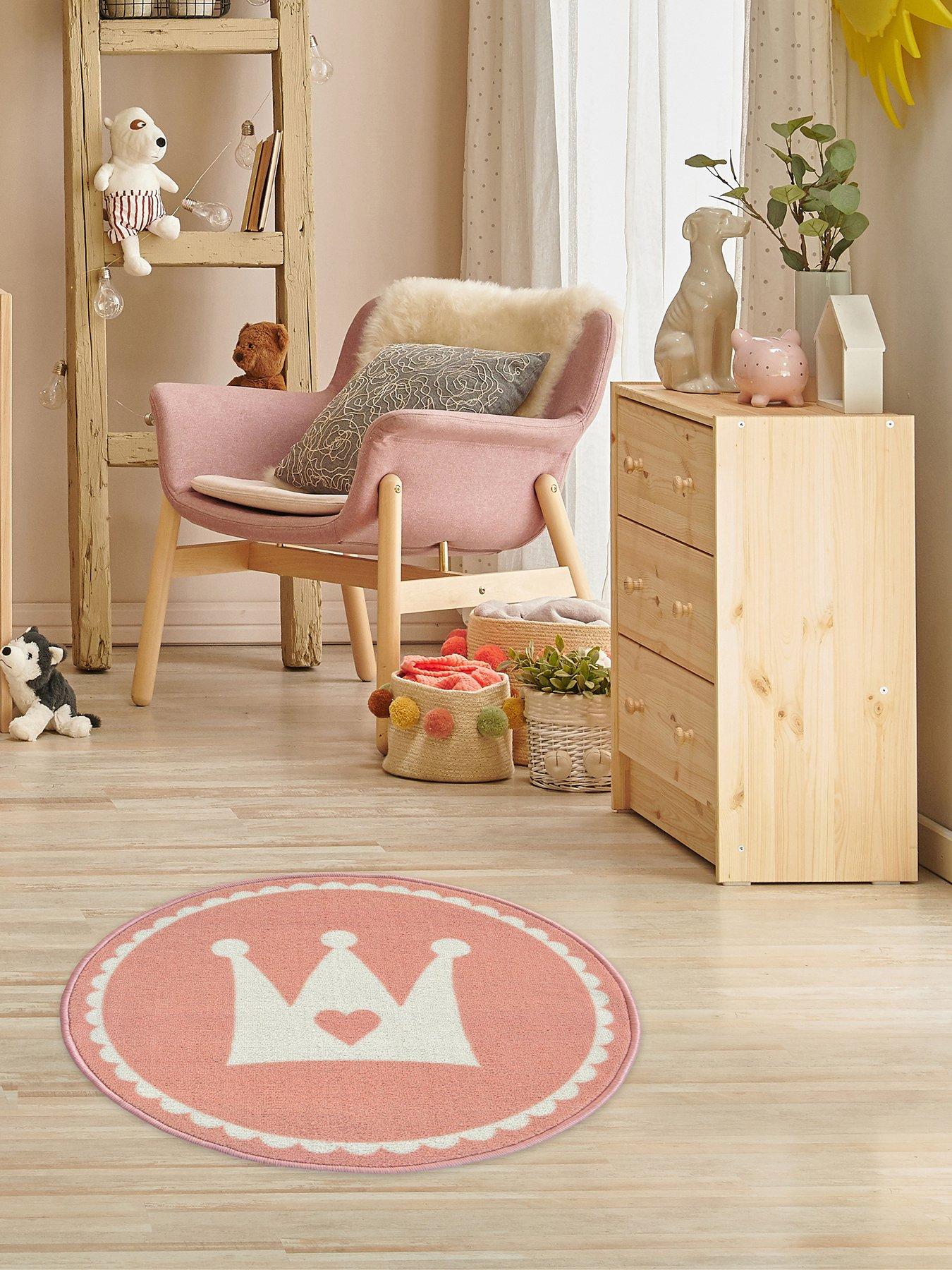 everyday-small-crown-circle-rug-67cm-pink