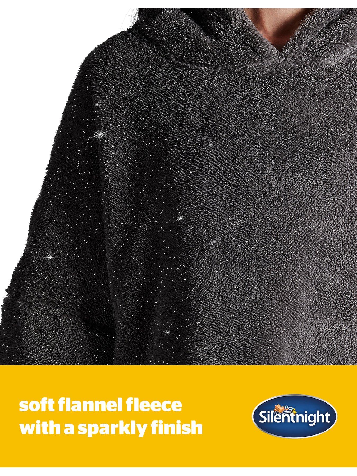 silentnight-oversized-glitter-fleece-hoodie-charcoalback