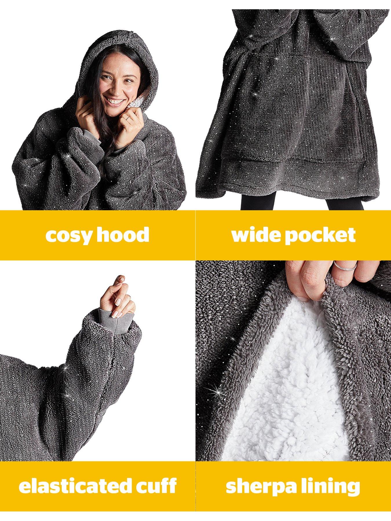 silentnight-oversized-glitter-fleece-hoodie-charcoaldetail