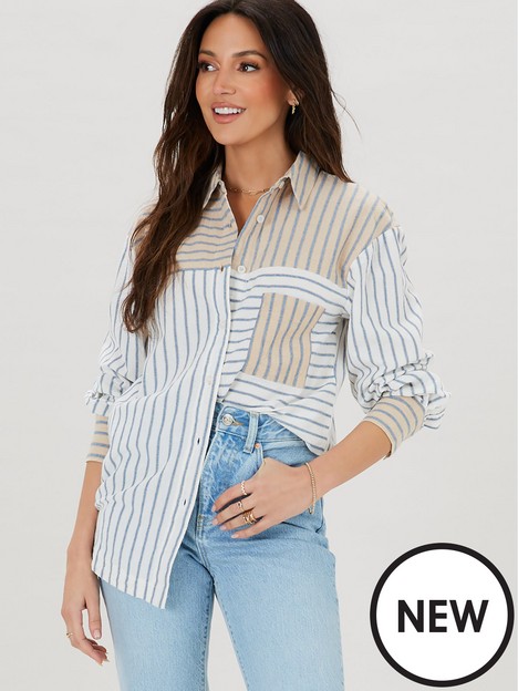michelle-keegan-mixed-stripe-oversized-shirt-multinbsp