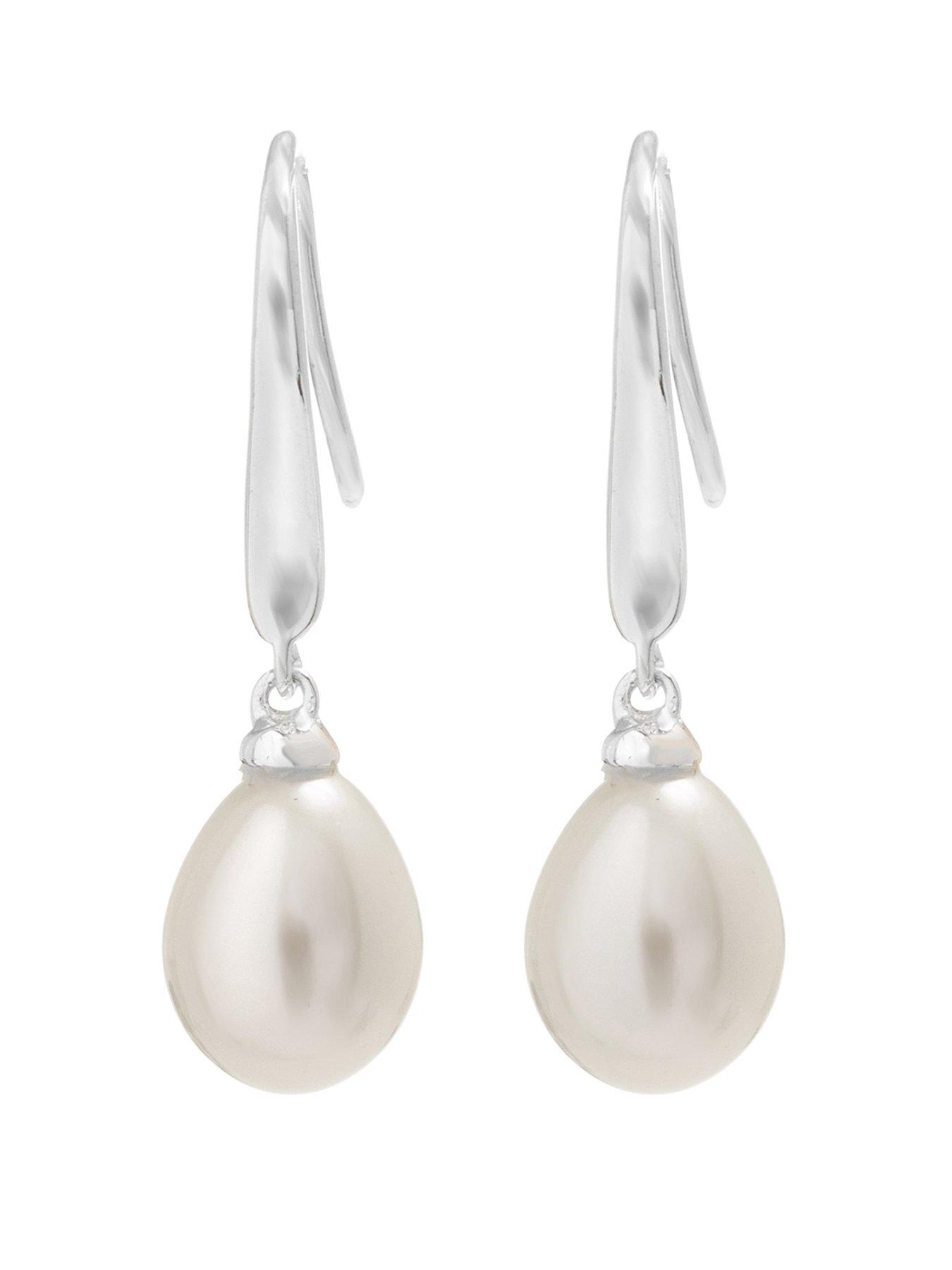 simply-silver-simply-silver-sterling-silver-925-freshwater-pearl-cubic-zirconia-sleek-drop-earrings