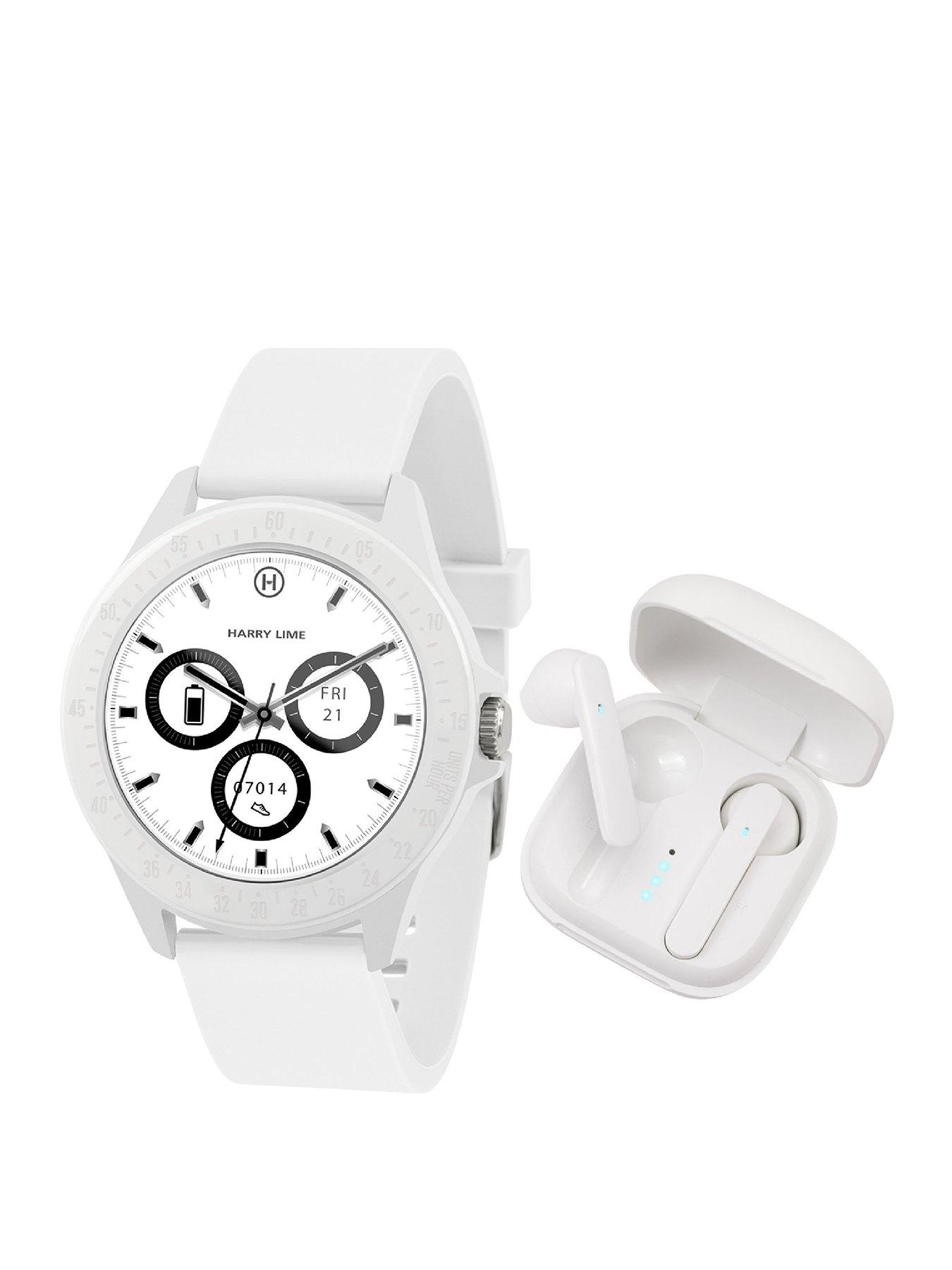 Harry Lime Harry Lime Fashion Smart Watch in White Featuring True Wireless  Stereo Earbuds in Charging Case HA07-2000-TWS | Very Ireland