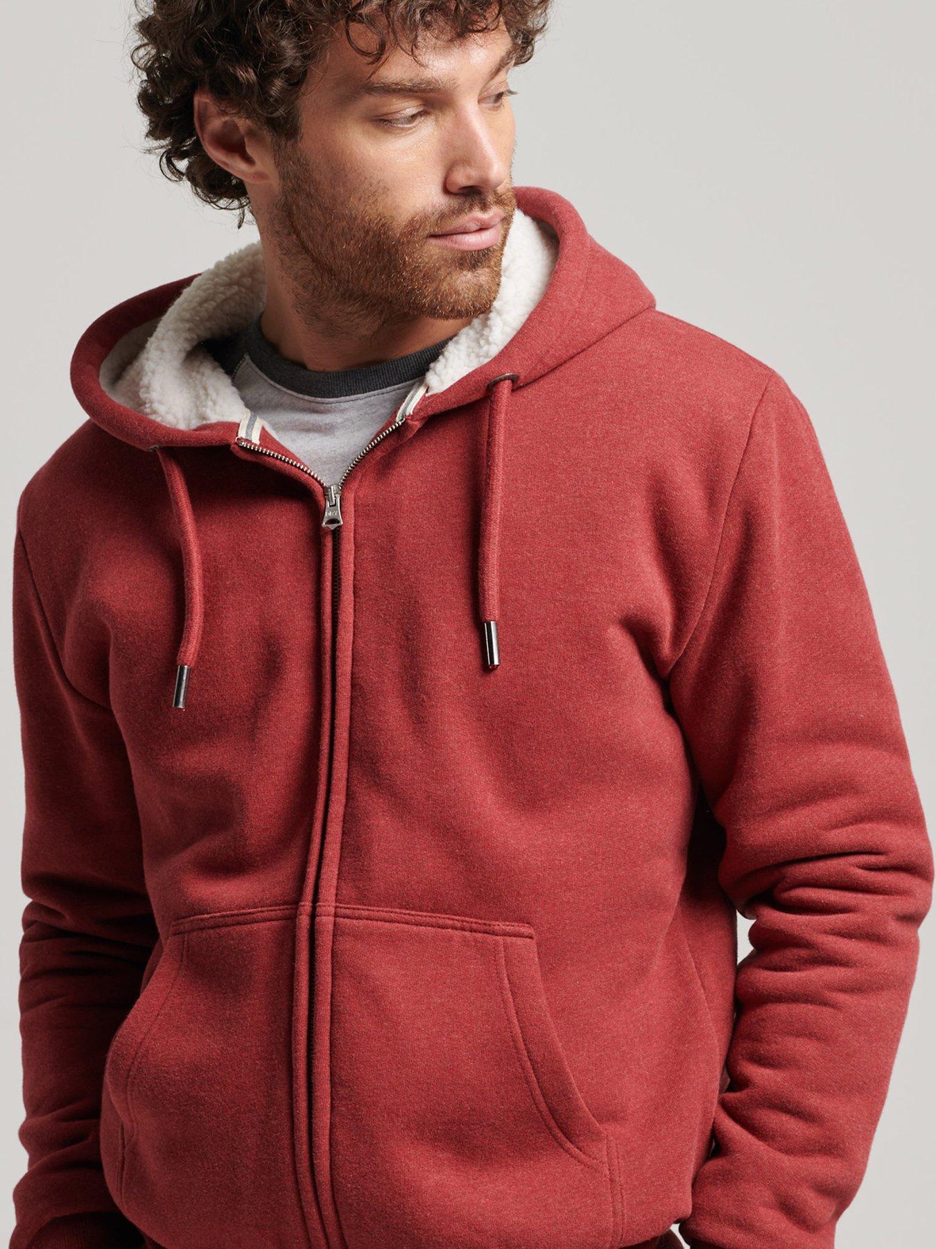 Superdry Mens Borg Lined Zip Thru Hoodie - Orange | Very Ireland