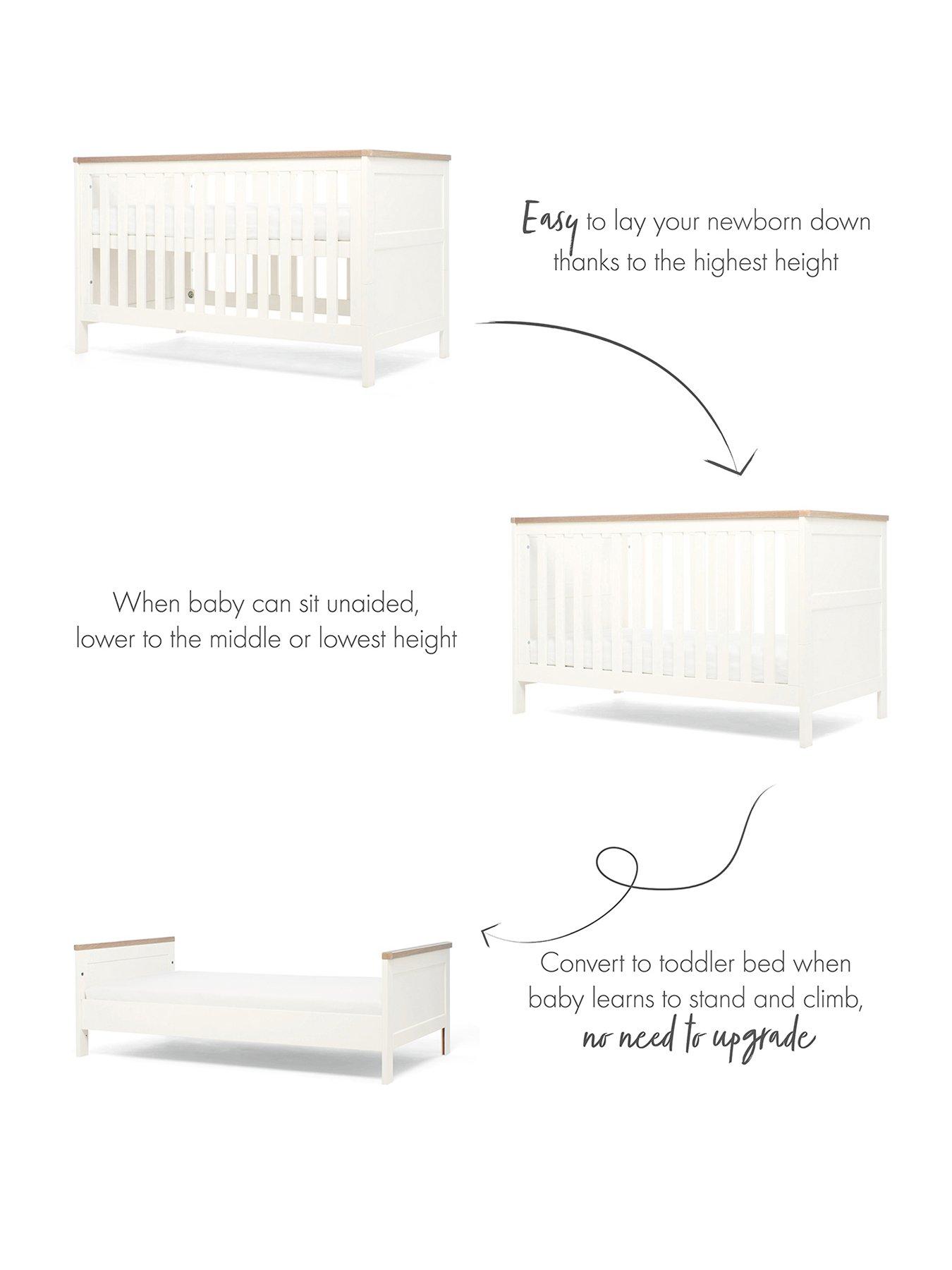 Mamas Papas Wedmore 3 Piece Cotbed Range White Natural Very Ireland