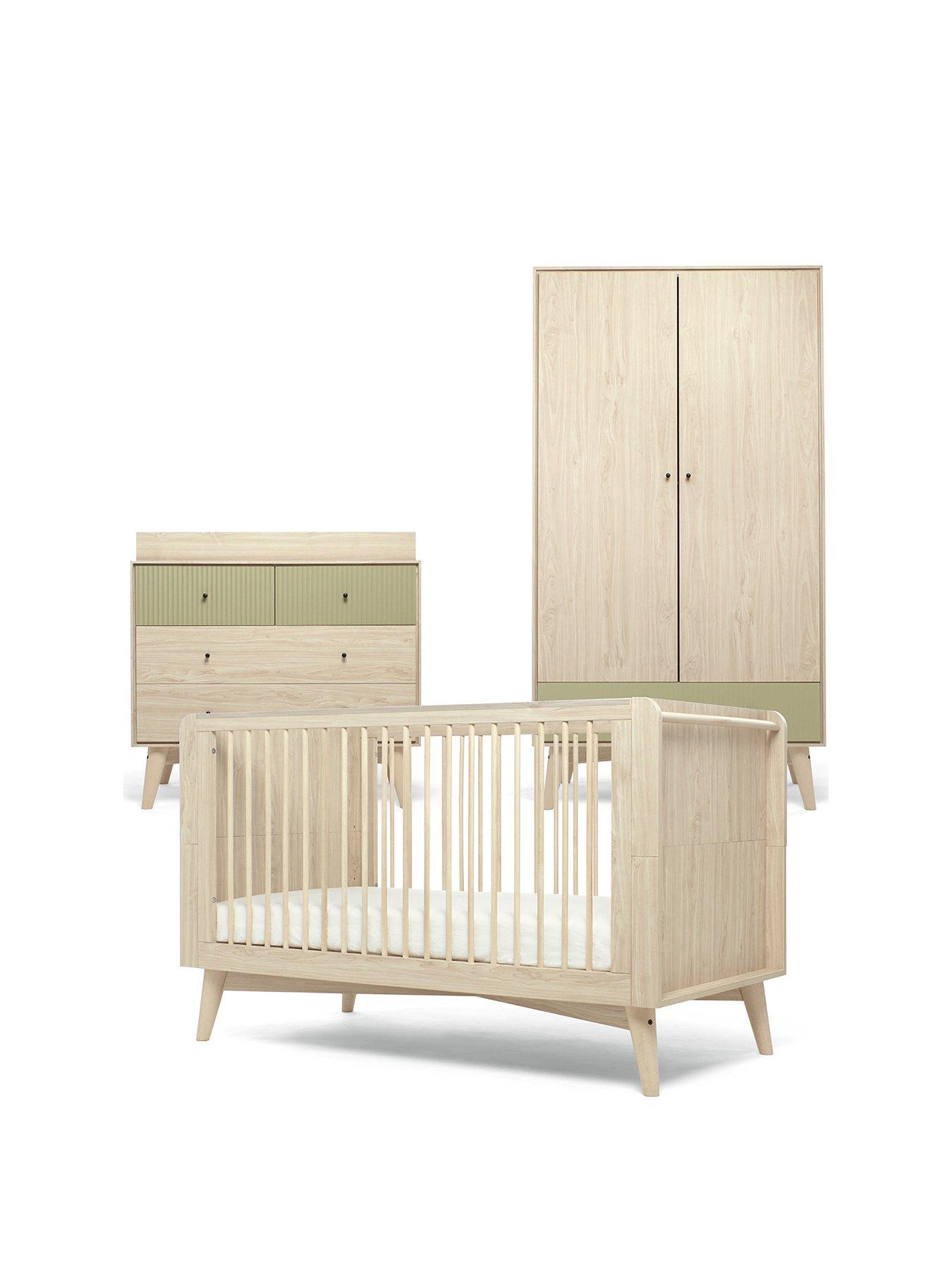 Mamas & Papas Coxley 3 Piece Cotbed Range - Natural/Olive Green