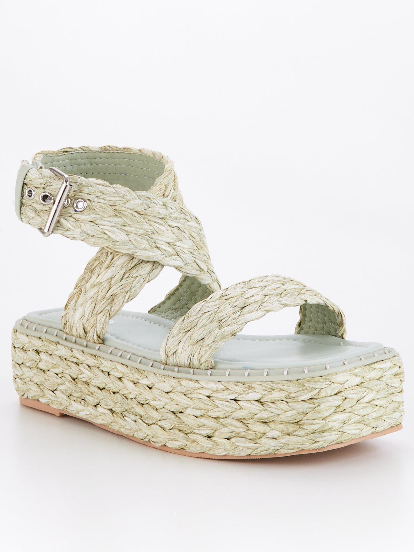 raid-raid-crystal-flatform-sandals-greenstillFront