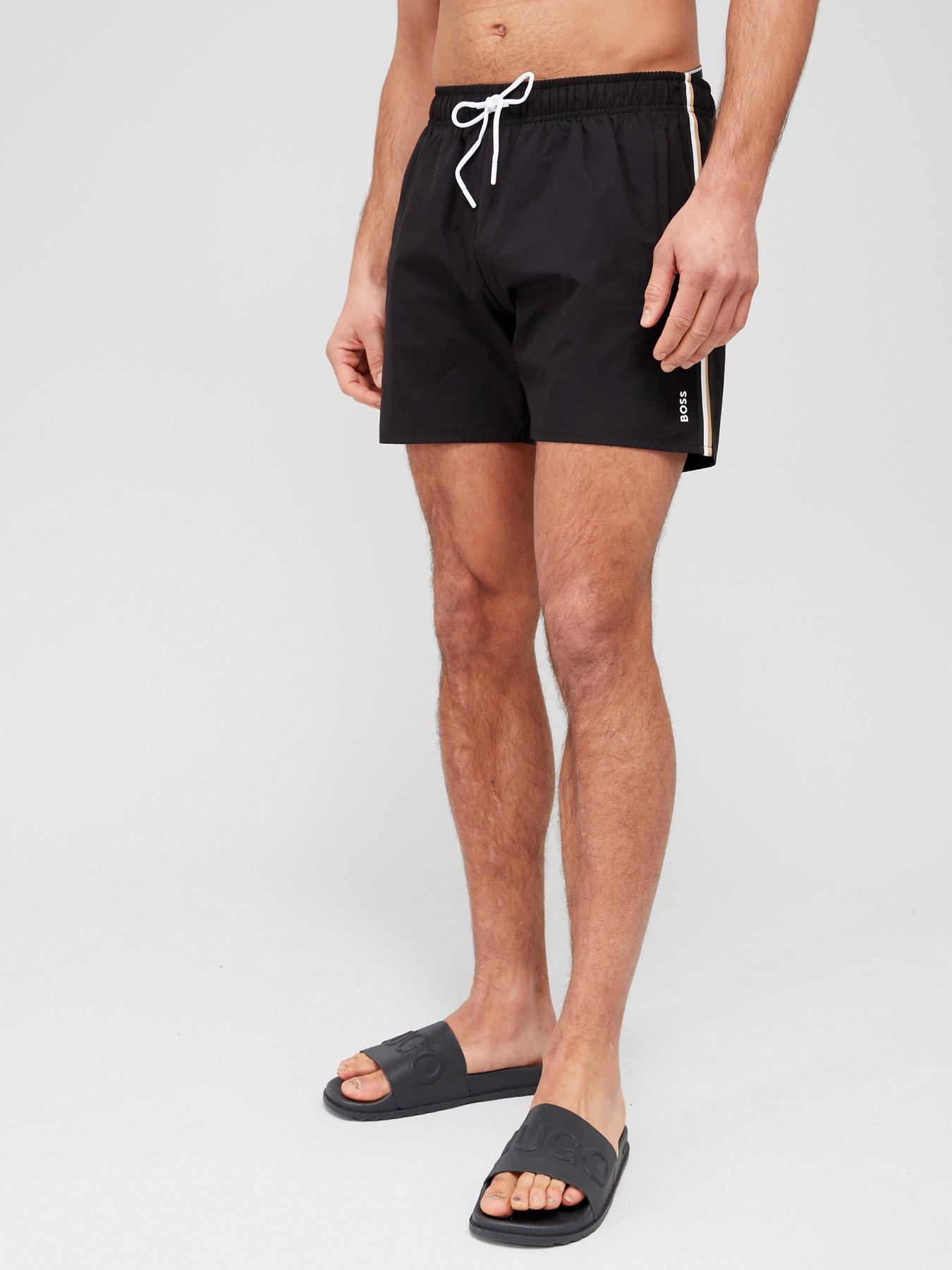 boss-iconic-swim-shorts-blackfront