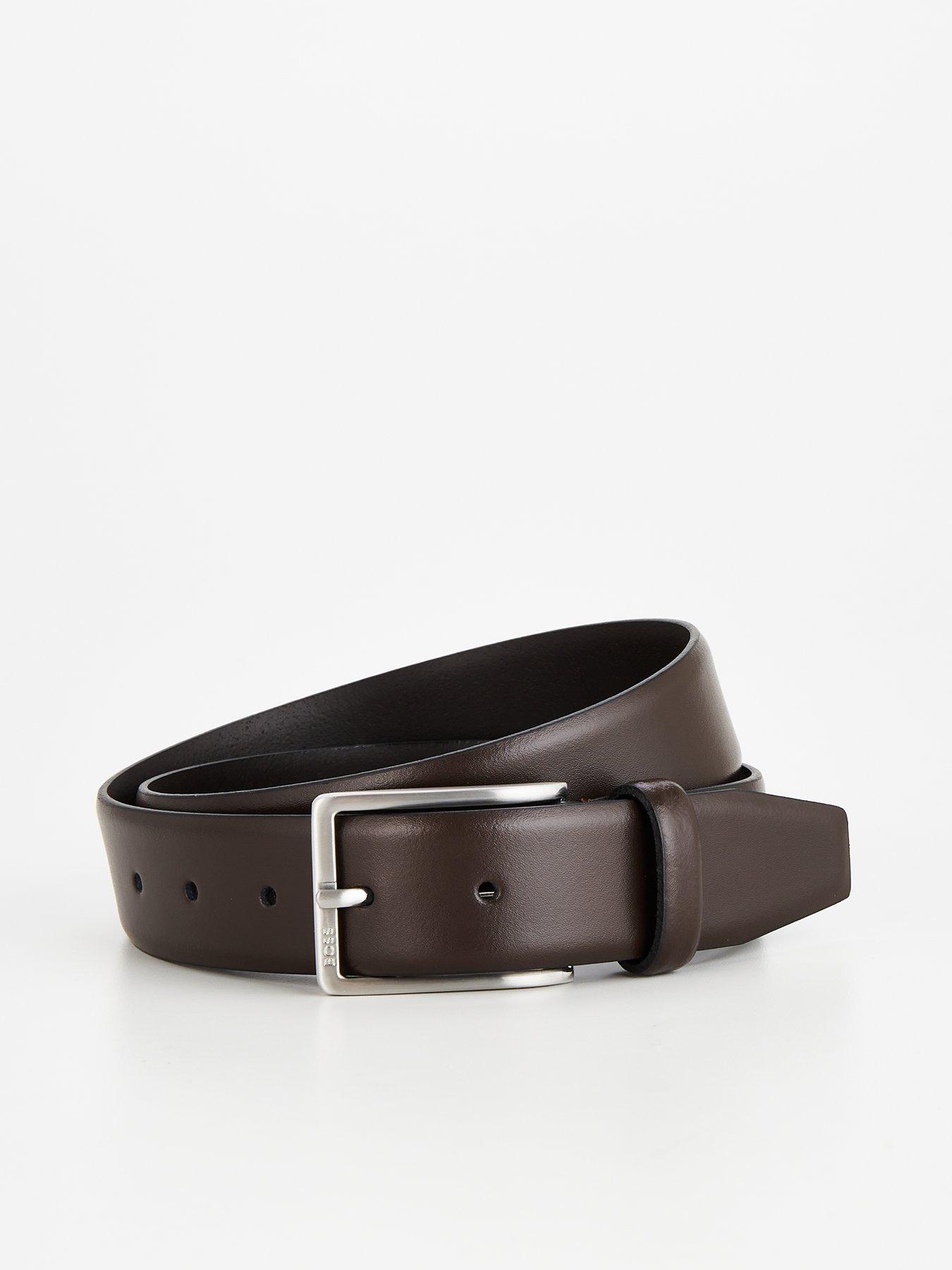 Image 1 of 3 of BOSS Erman Formal Leather Belt - Dark Brown