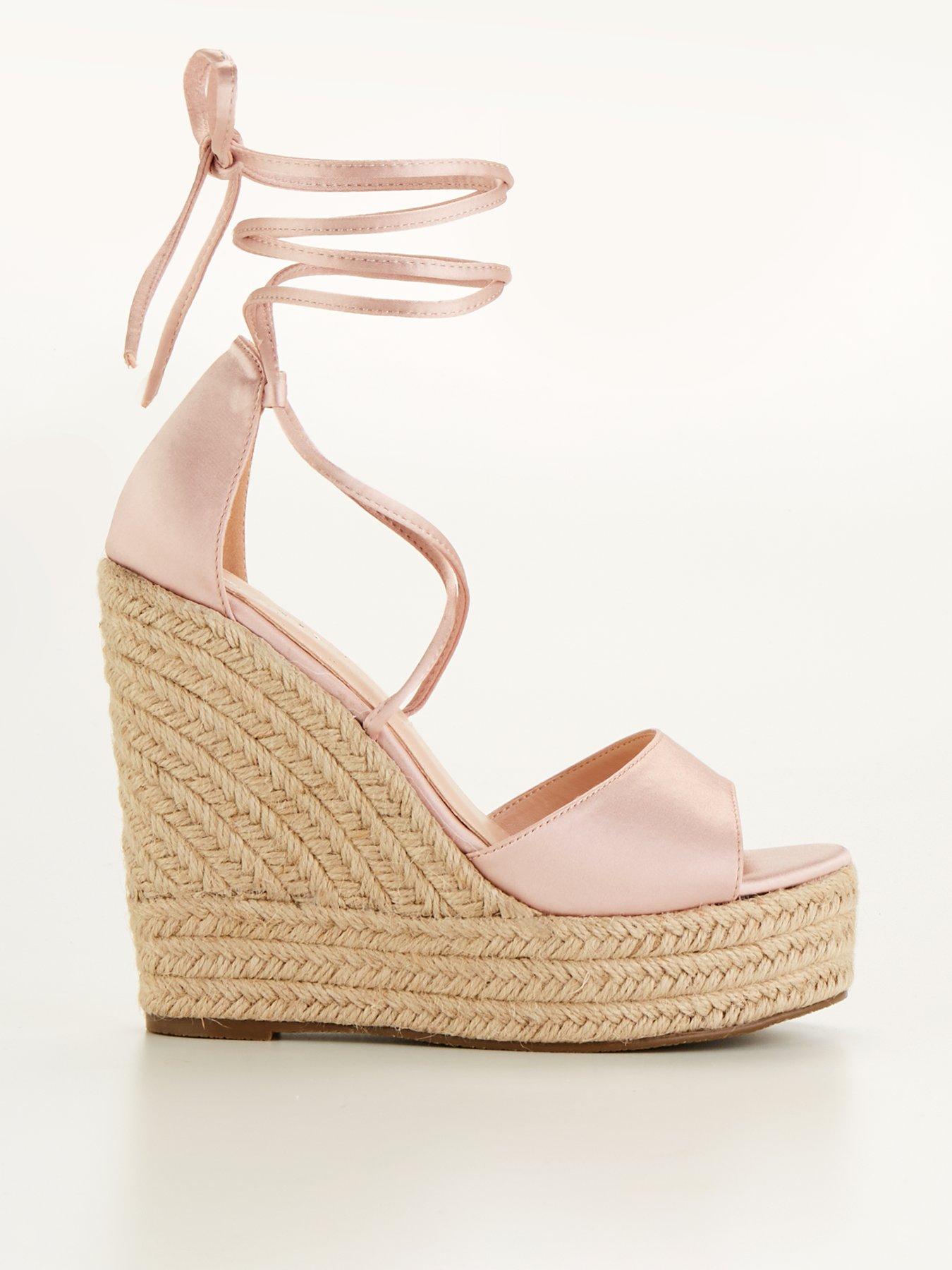 Wide fit best sale pink wedges