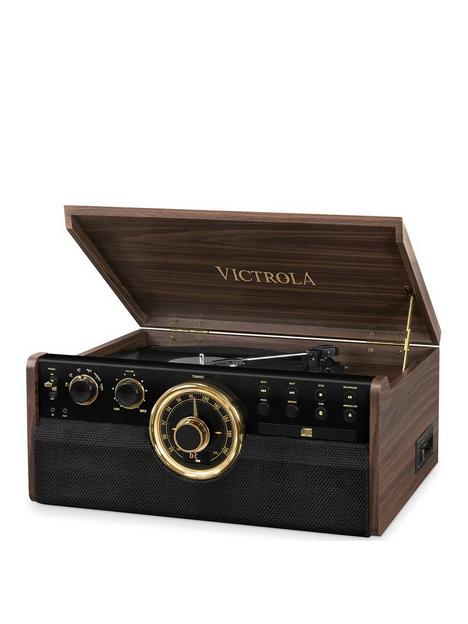 victrola-empire-6-in-1-music-centre-bluetooth-record-player-with-built-in-stereo-speakers-cassette-cd-and-radio