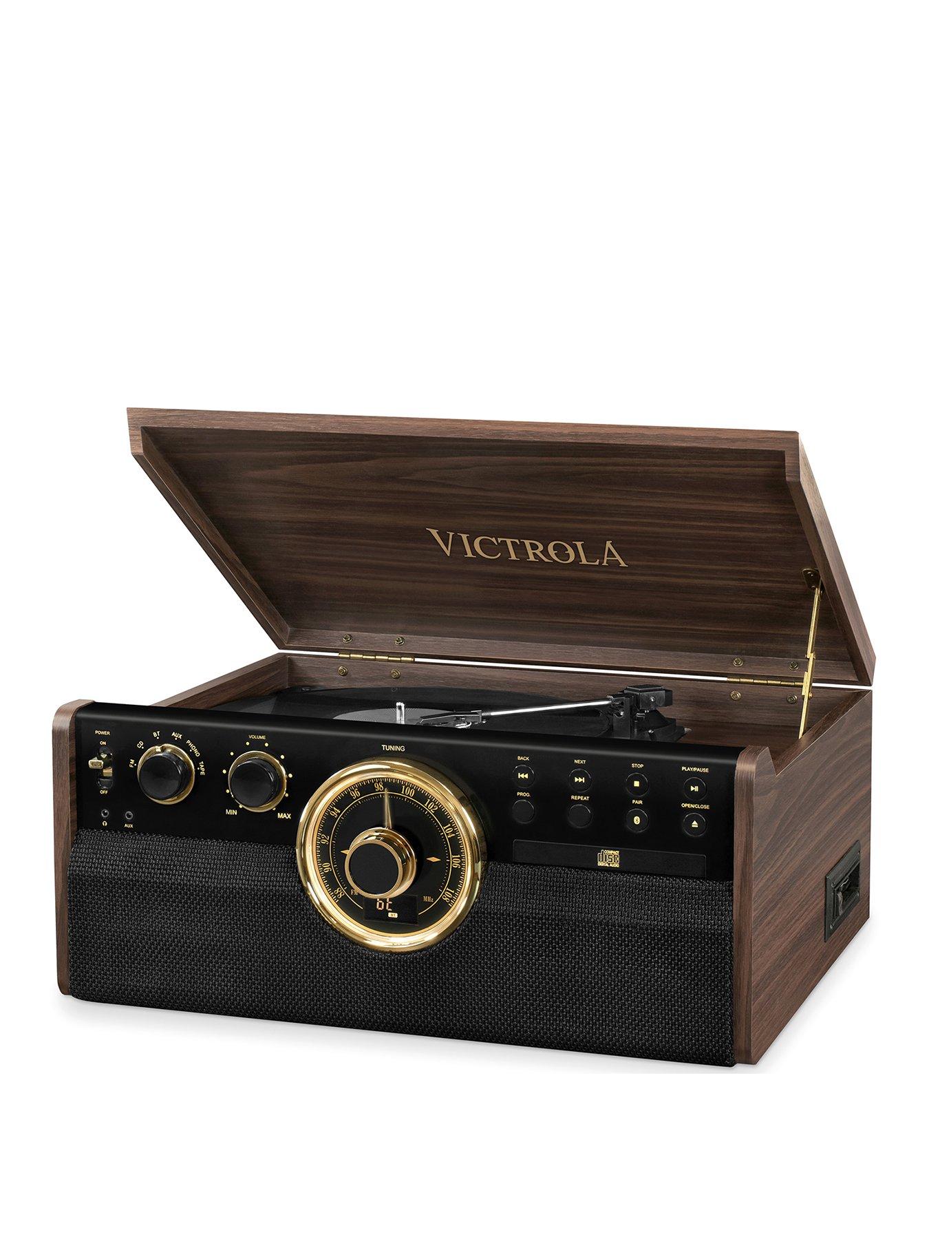 Image 1 of 8 of Victrola Empire 6-in-1 Music Centre - Bluetooth Record Player with Built-In Stereo Speakers, Cassette, CD and Radio