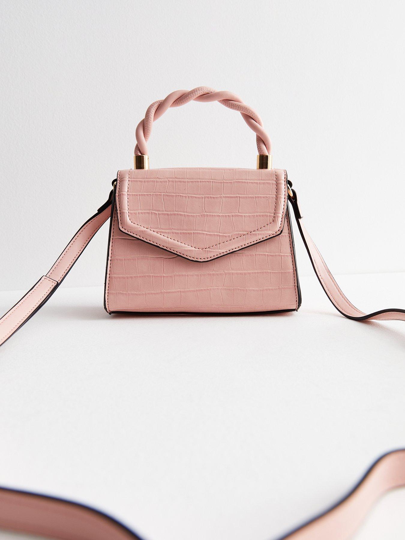 Light Pink Carrie Twist Top Handle Bag