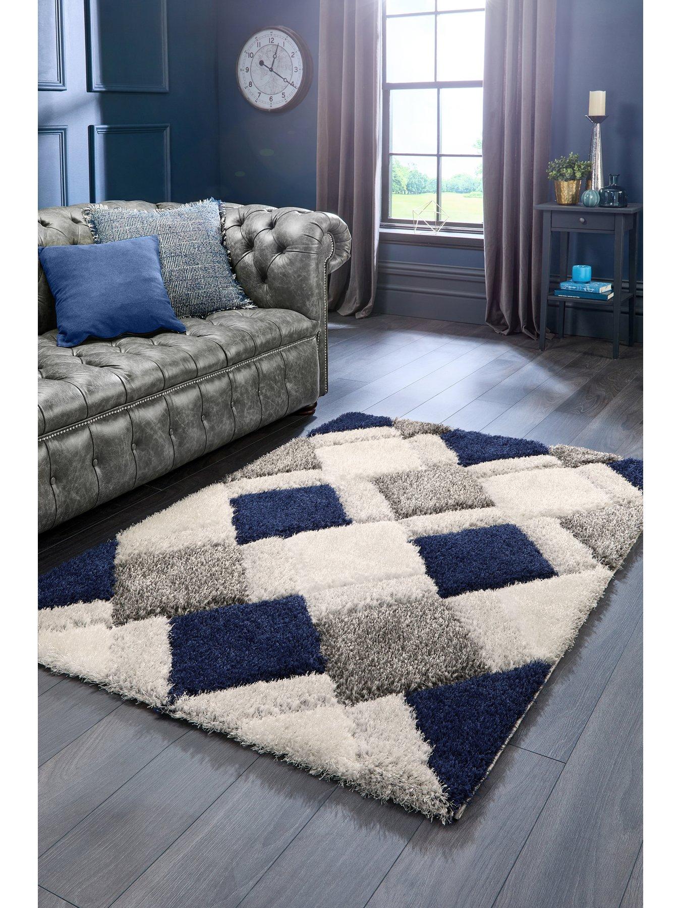 the-very-collection-3d-geo-shaggy-navy-rug-in-3-size-options