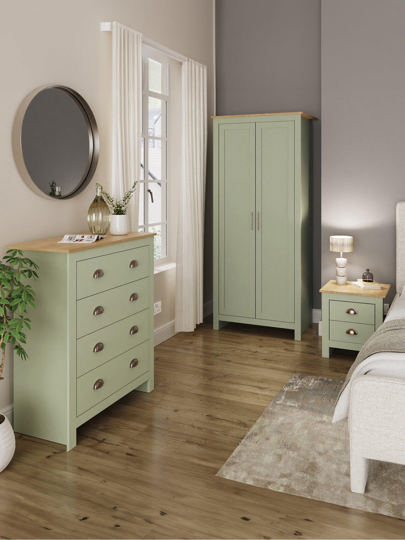 undefined Lancaster 3 Piece Package - 2 Door Wardrobe, 4 Drawer Chest and a Bedside Chest