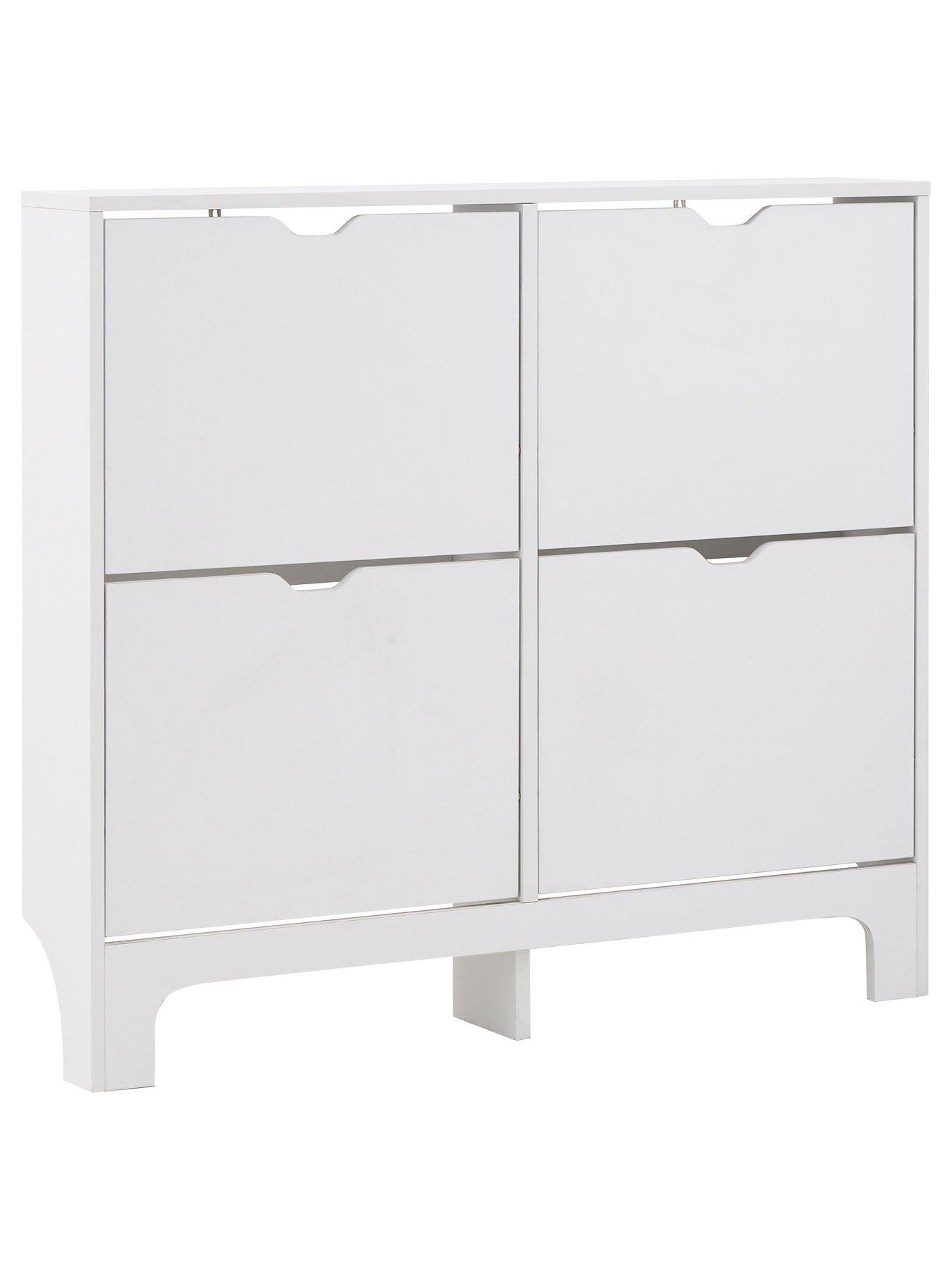 Image 3 of 6 of GFW Narrow 4 Drawer Shoe Cabinet - White