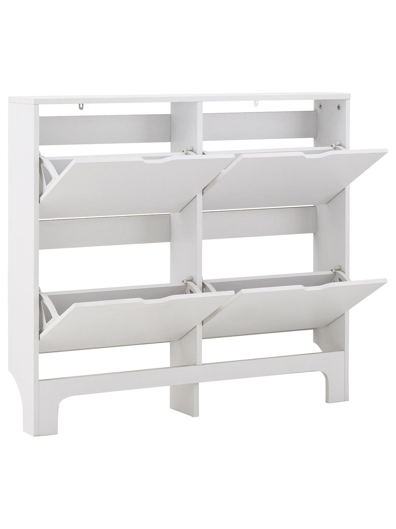 Image 4 of 6 of GFW Narrow 4 Drawer Shoe Cabinet - White
