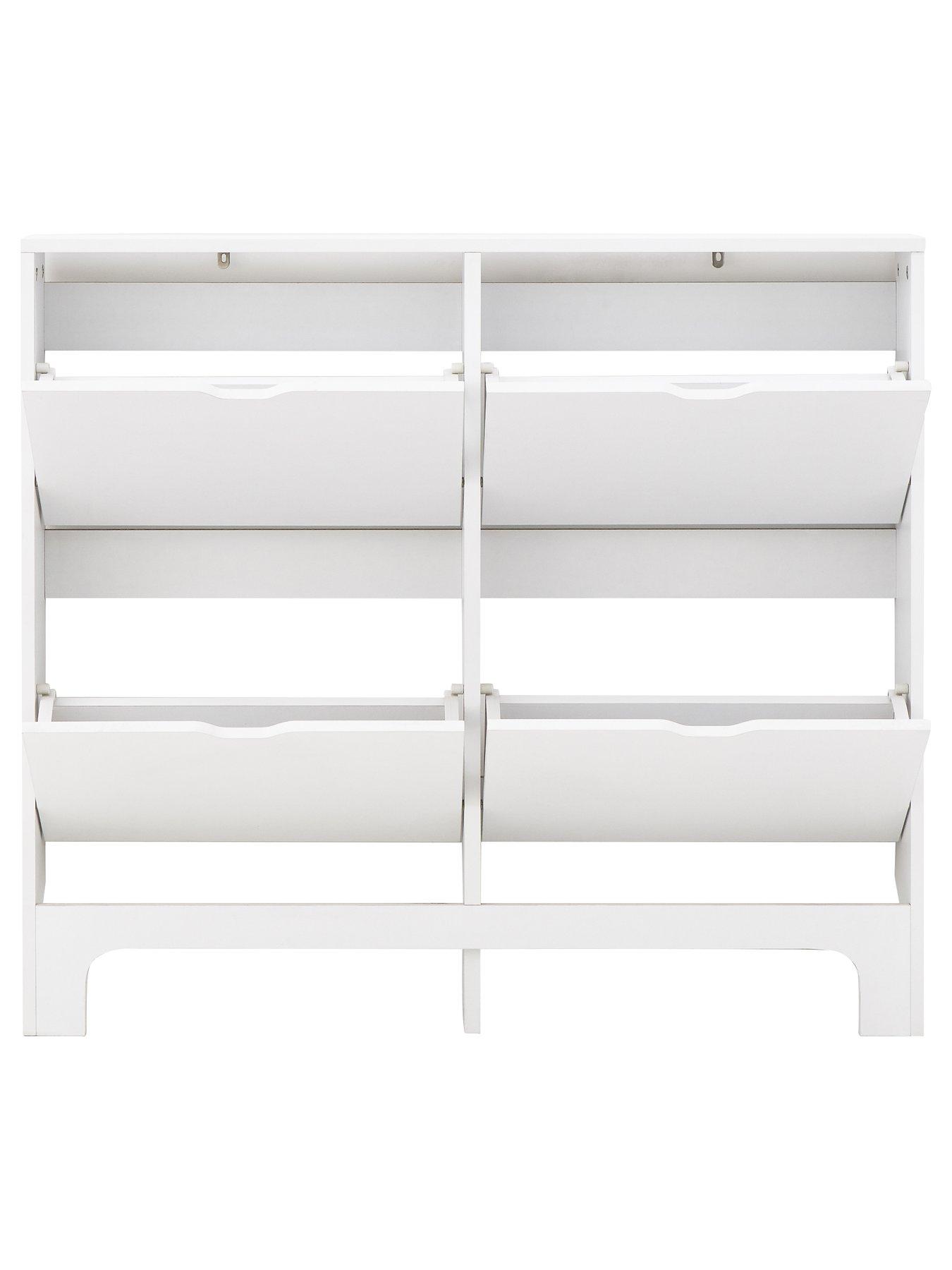 Image 5 of 6 of GFW Narrow 4 Drawer Shoe Cabinet - White
