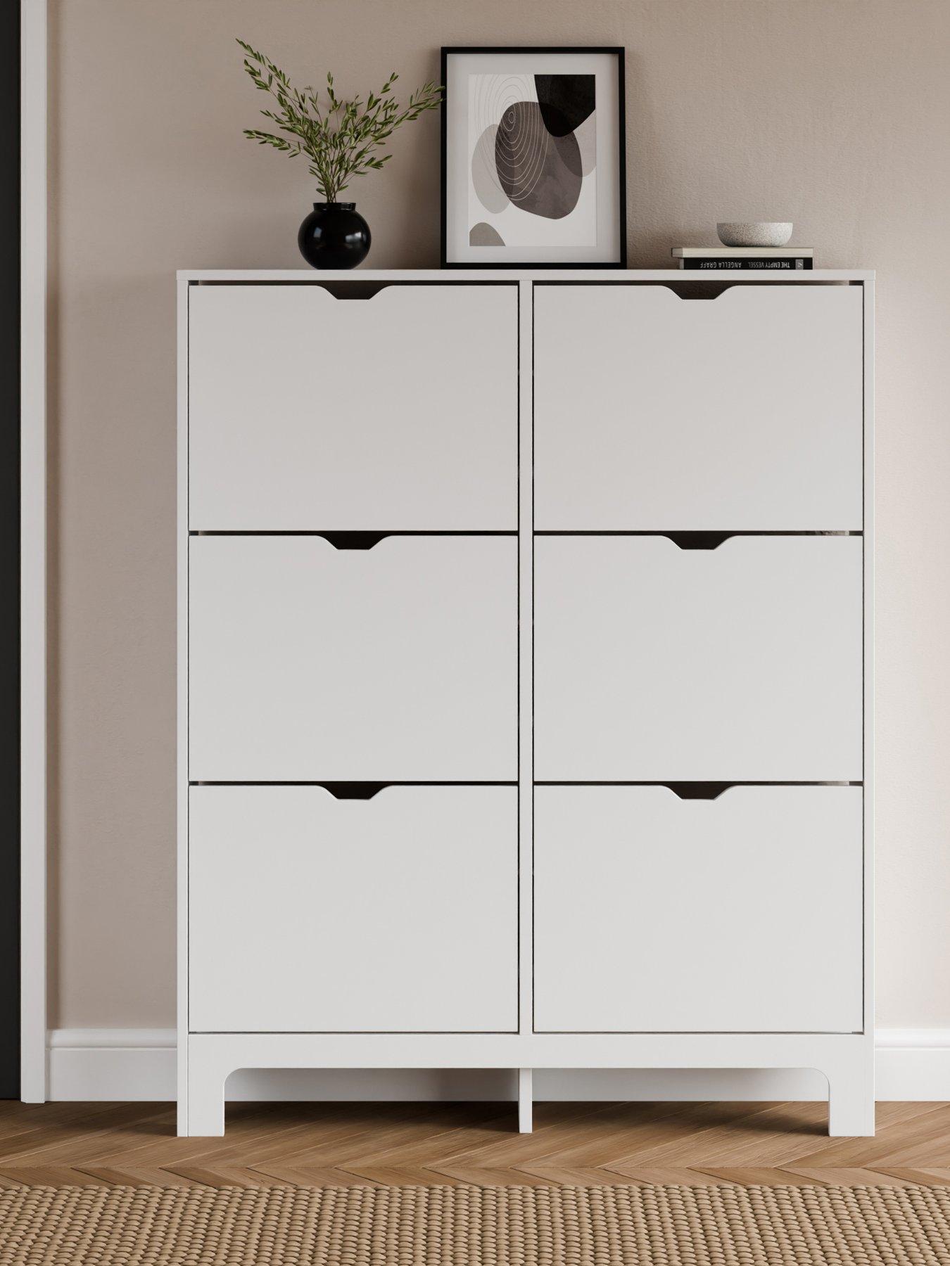 Image 1 of 5 of GFW Narrow 6 Drawer Shoe Cabinet - White