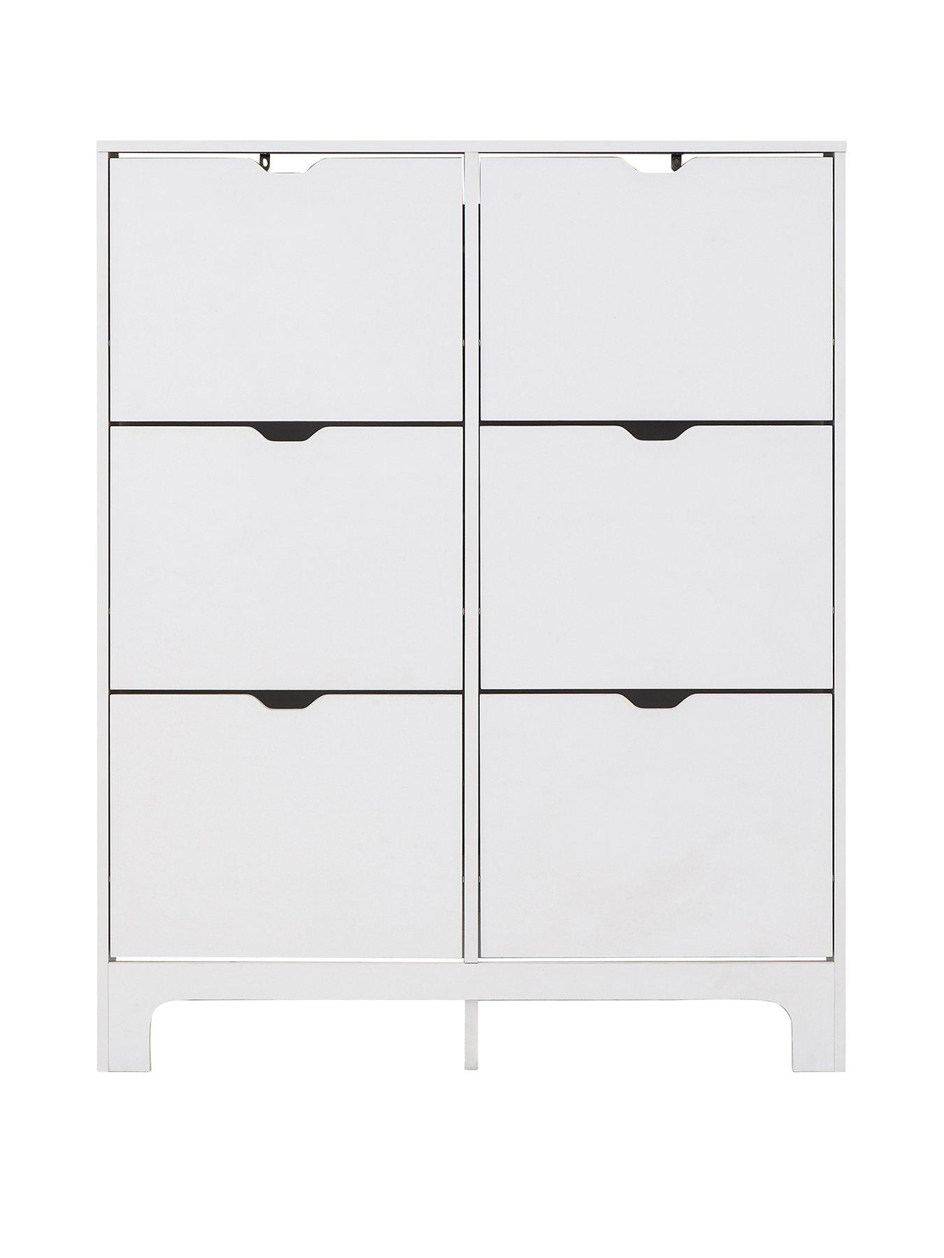 gfw-narrow-6-drawer-shoe-cabinet-whitestillFront