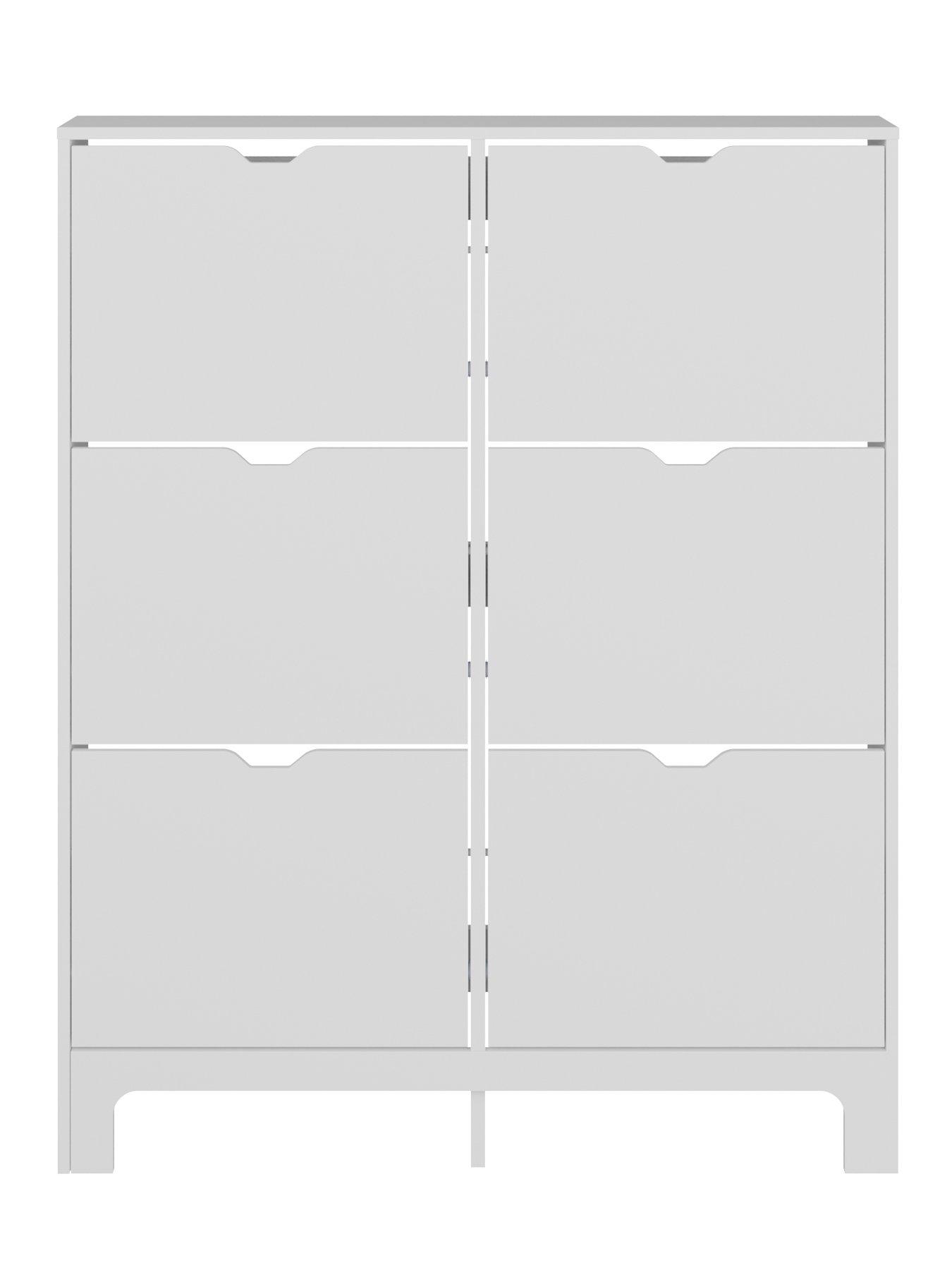 Image 3 of 5 of GFW Narrow 6 Drawer Shoe Cabinet - White