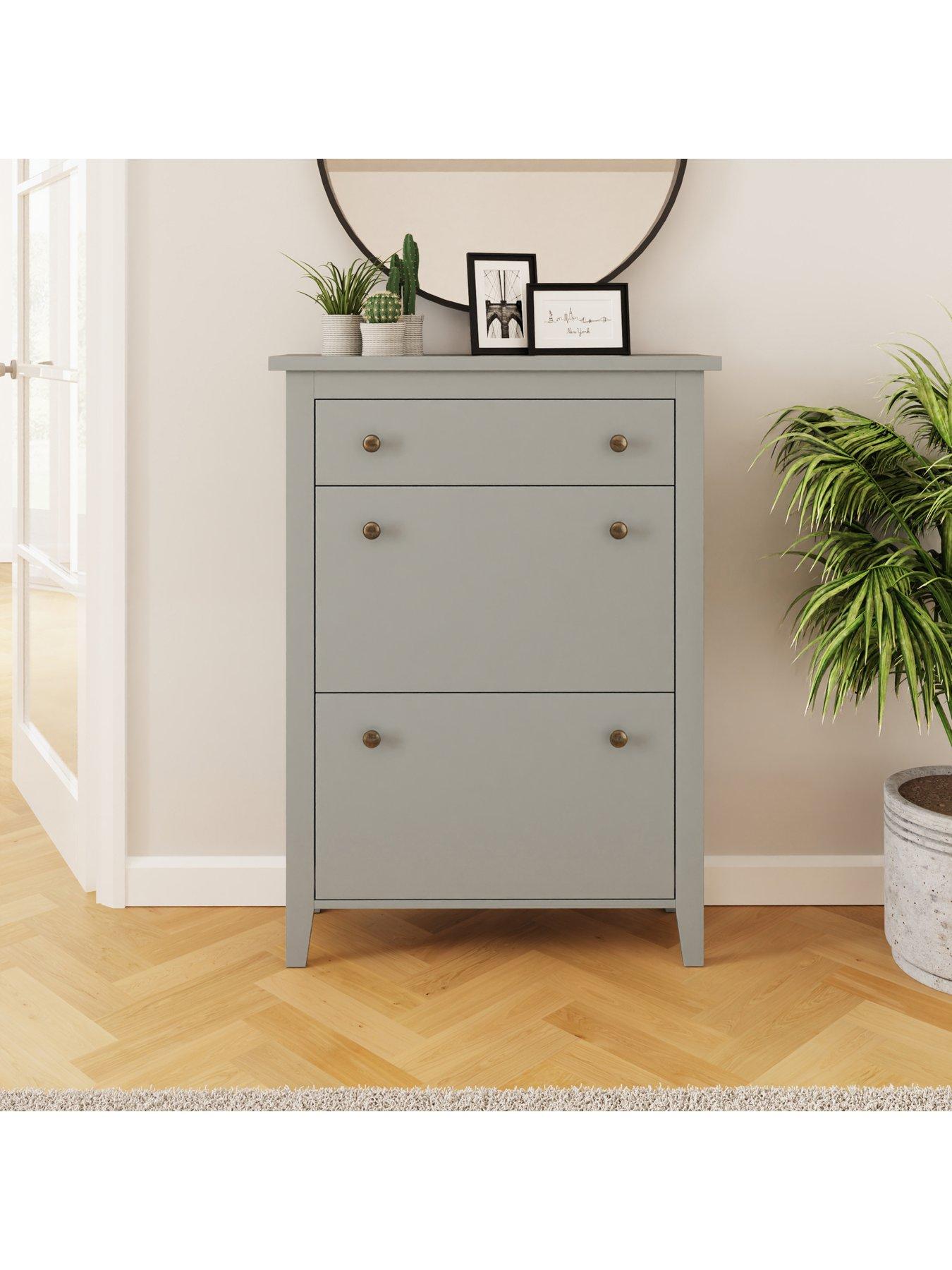 GFW Deluxe Tier Shoe Cabinet Grey Very Ireland