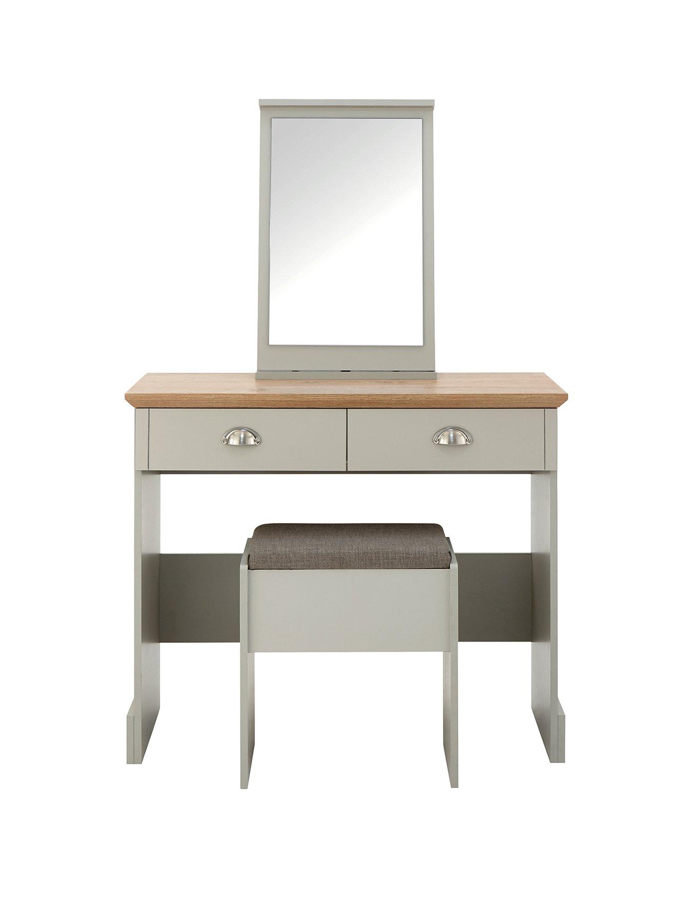 prague dressing table stool and mirror set