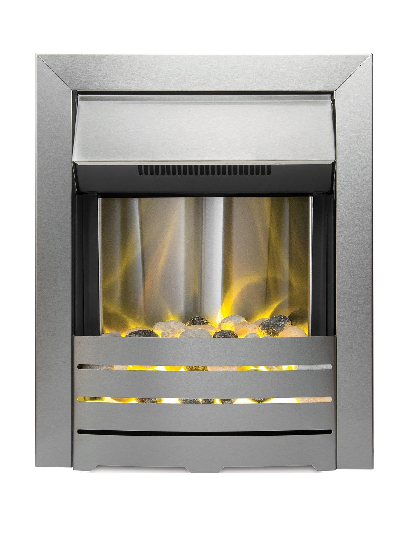 Image 1 of 7 of Adam Fires & Fireplaces Adam Helios Electric Fire in Brushed Steel