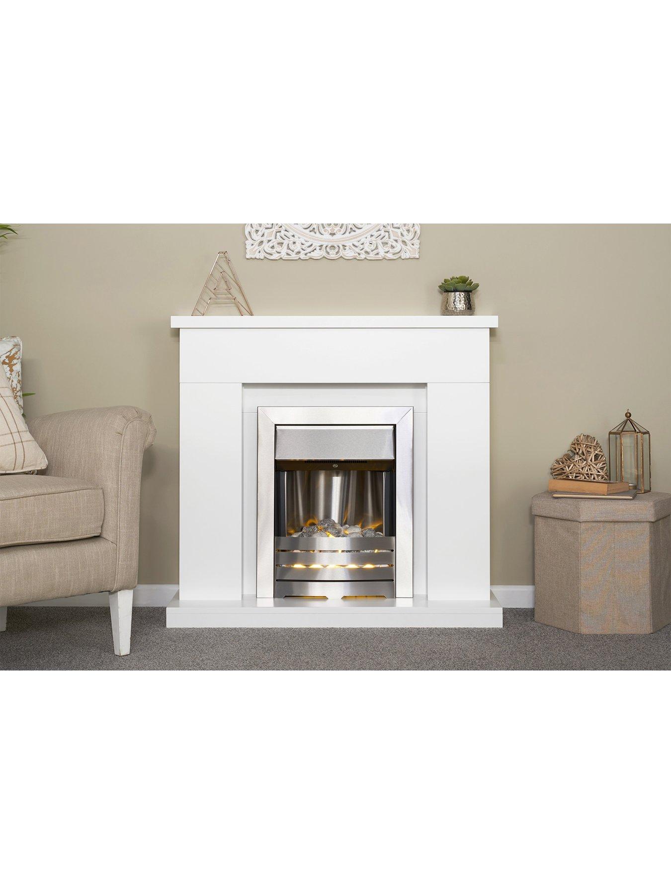 Image 5 of 7 of Adam Fires & Fireplaces Adam Helios Electric Fire in Brushed Steel