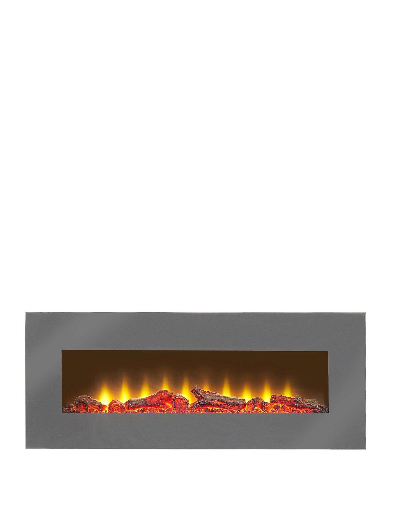 Image 1 of 6 of Adam Fires & Fireplaces Adam Sureflame WM-9505 Electric Wall Mounted Fire with Remote in Grey, 42 Inch
