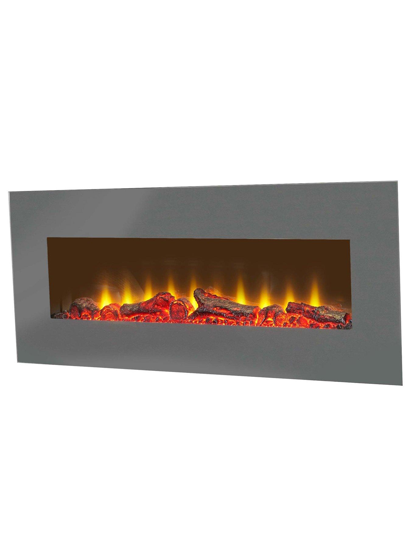 Image 2 of 6 of Adam Fires & Fireplaces Adam Sureflame WM-9505 Electric Wall Mounted Fire with Remote in Grey, 42 Inch