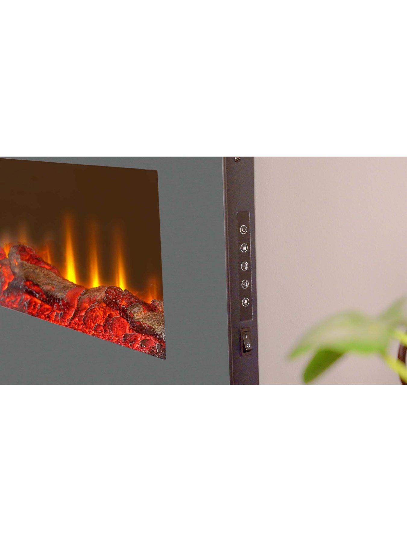 Image 4 of 6 of Adam Fires & Fireplaces Adam Sureflame WM-9505 Electric Wall Mounted Fire with Remote in Grey, 42 Inch