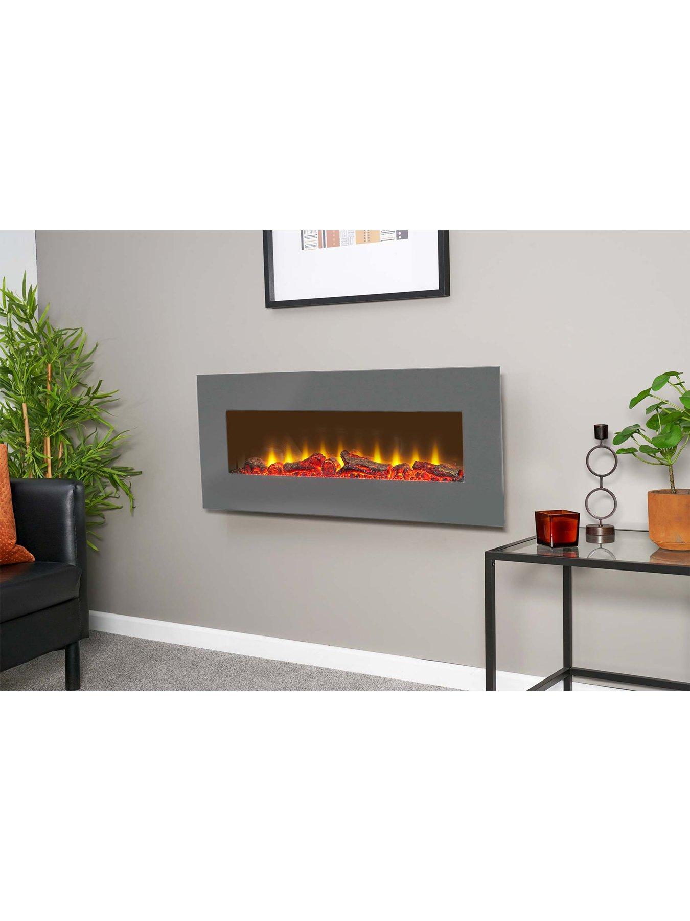 Image 5 of 6 of Adam Fires & Fireplaces Adam Sureflame WM-9505 Electric Wall Mounted Fire with Remote in Grey, 42 Inch