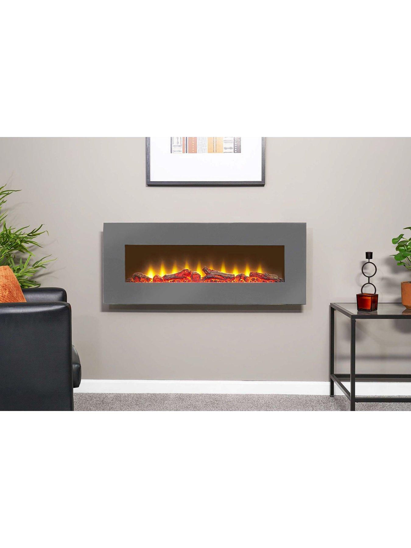 Image 6 of 6 of Adam Fires & Fireplaces Adam Sureflame WM-9505 Electric Wall Mounted Fire with Remote in Grey, 42 Inch