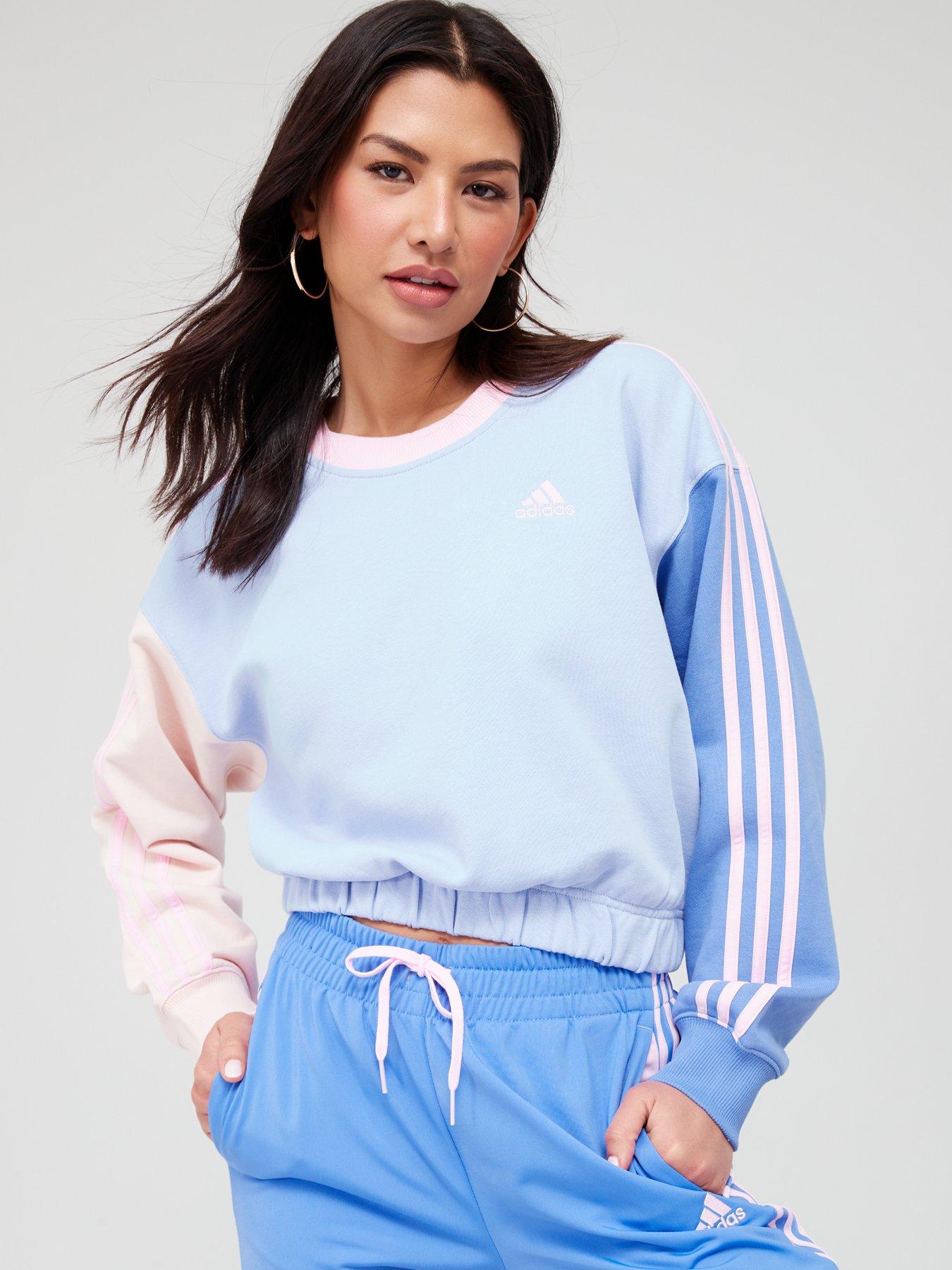 adidas blue sweatshirt womens