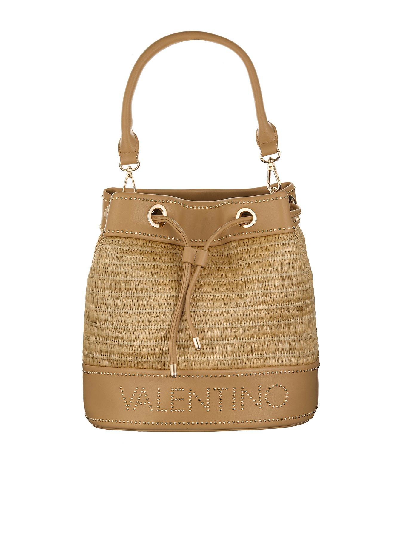 Valentino Bags Float Woven Bucket Bag