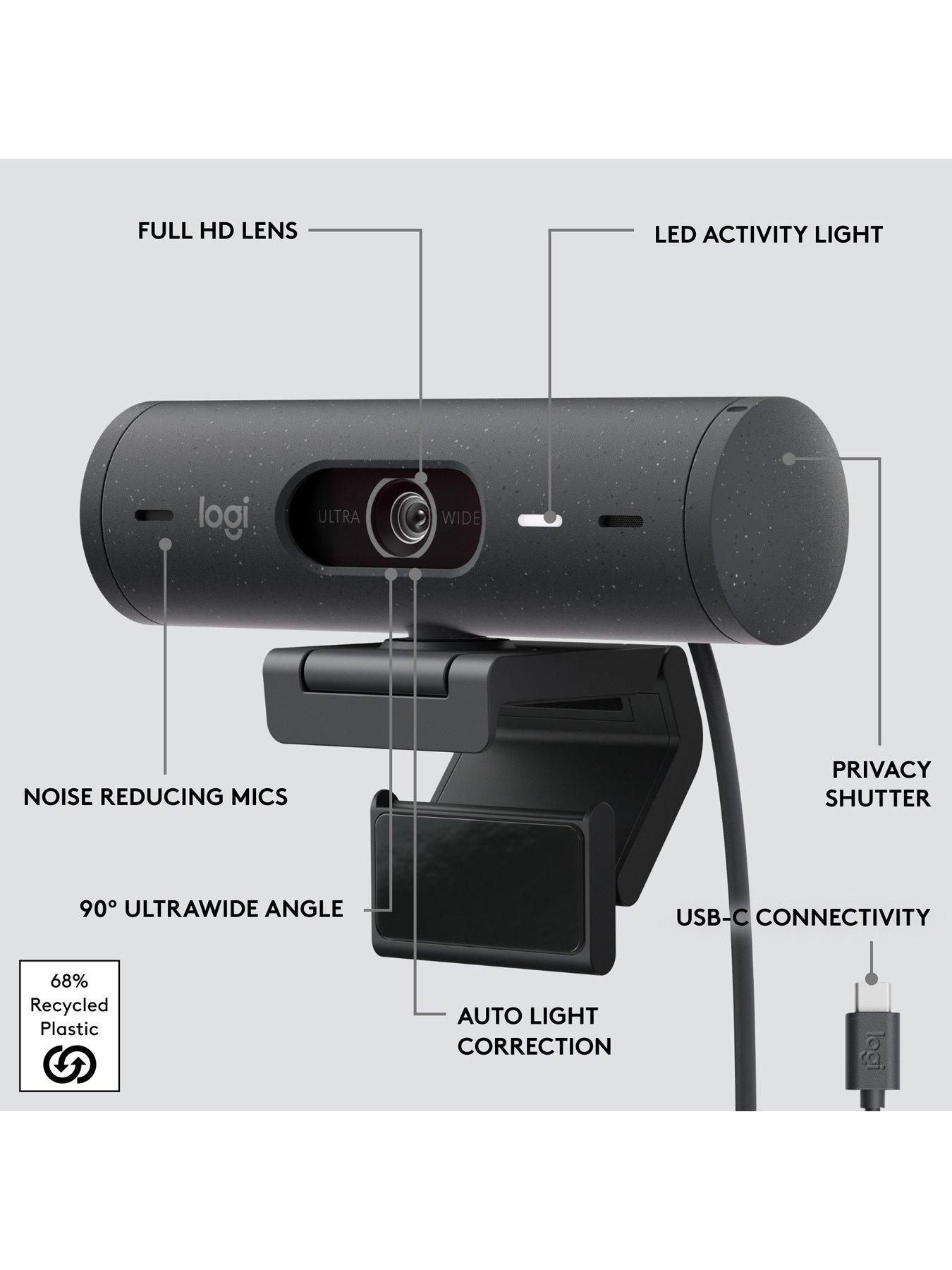 Image 7 of 7 of Logitech Brio 500 Full HD Webcam, USB-C Cable, Works with Teams, Google Meet, Zoom