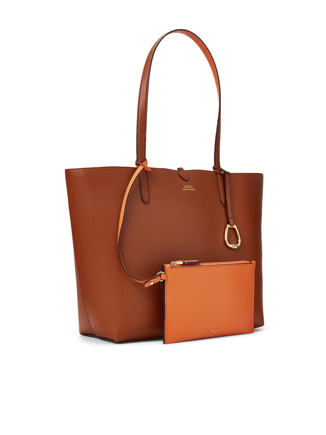 Lauren by Ralph Lauren Reversible Tote Bag in Medium - Tan And Orange