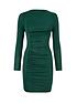 michelle-keegan-ruched-detail-high-neck-mini-dress-greenoutfit
