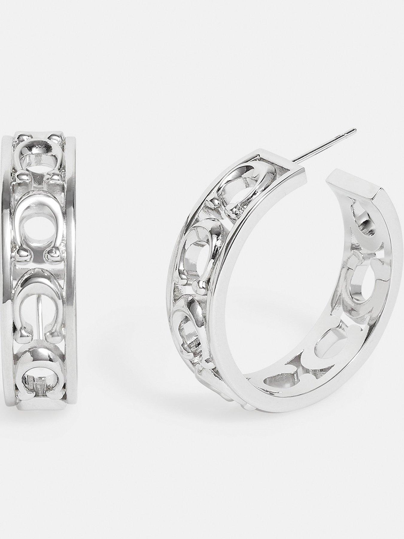 silver coach hoop earrings