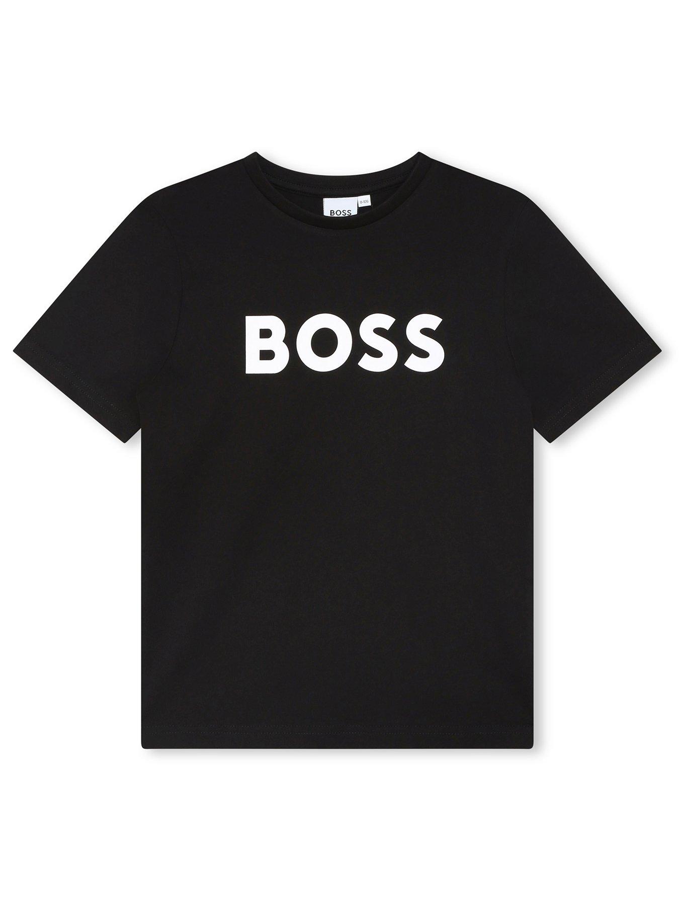 boss-boys-short-sleeve-large-logo-t-shirt-blackfront