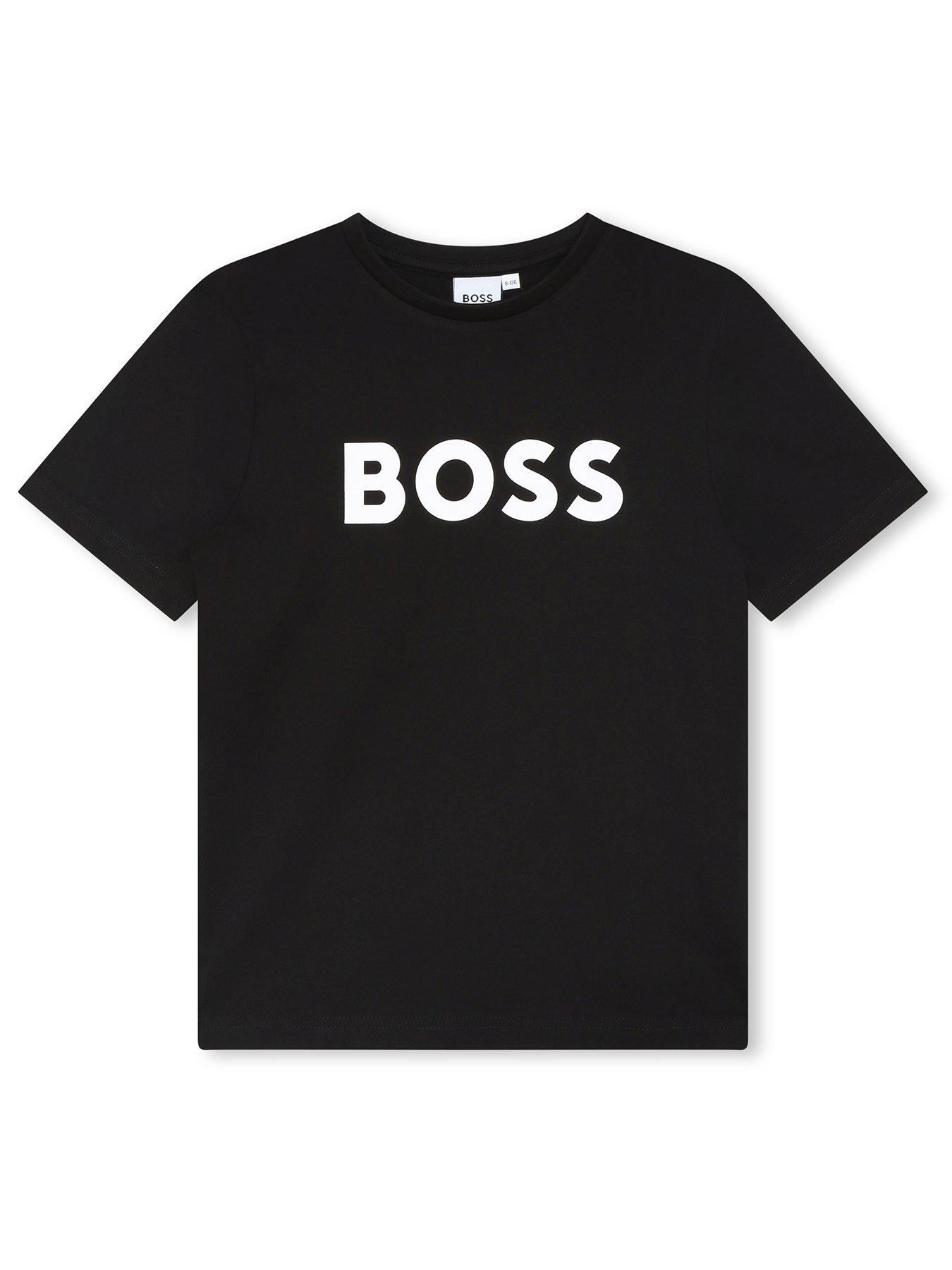 Image 1 of 2 of BOSS Boys Short Sleeve Large Logo T-shirt - Black